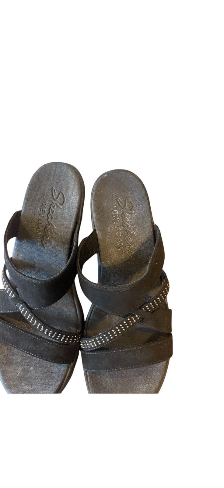 SKECHERS Skecher Luxe Foam Women’s Sandals Size 10 Black Size US 10 / IT 40 - 6 Thumbnail