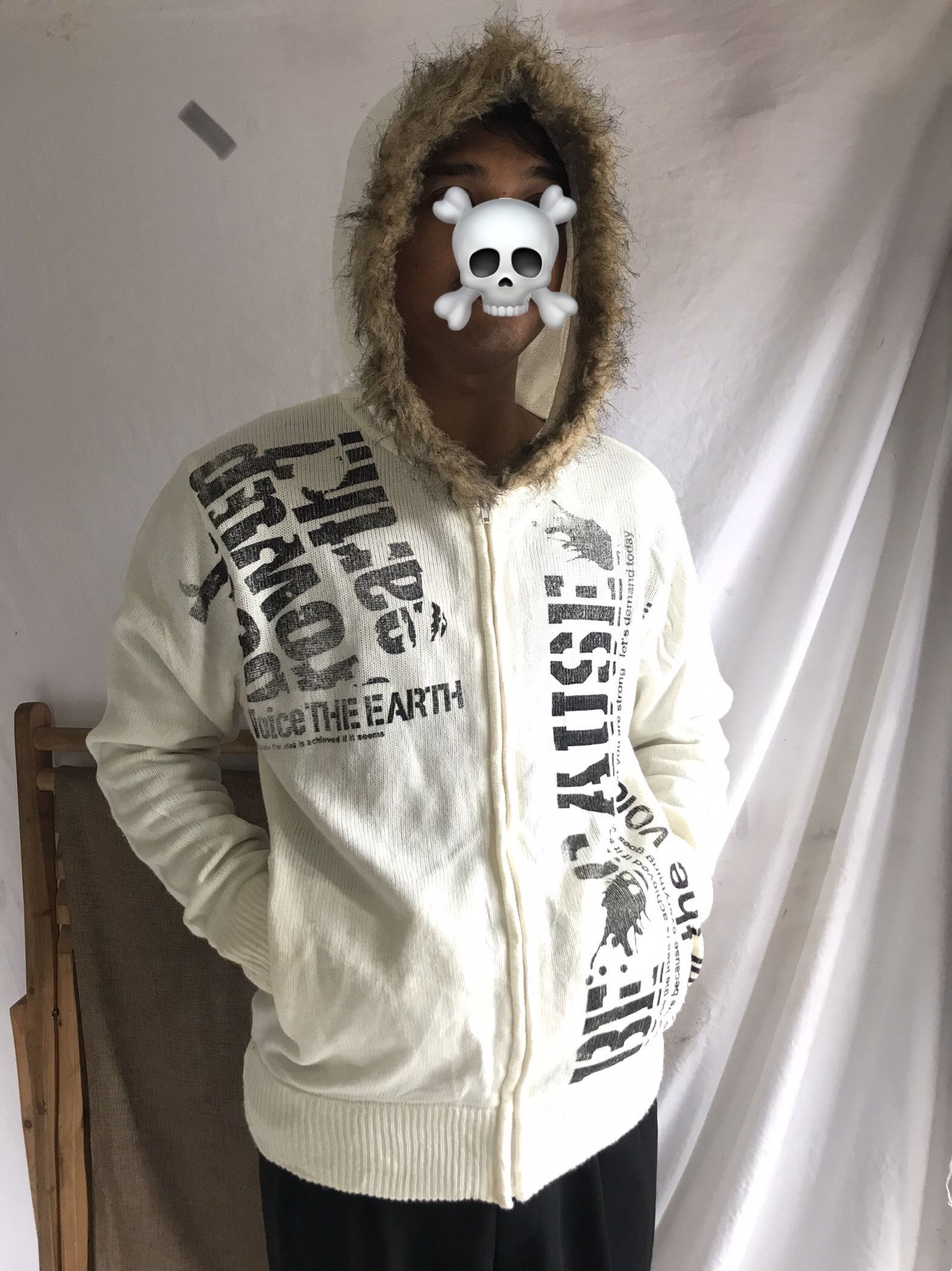 Le Grande Bleu (L.G.B.) Beaumere Japanese Fur Poem Knit Zip Hoodie Size US L / EU 52-54 / 3 - 6 Thumbnail