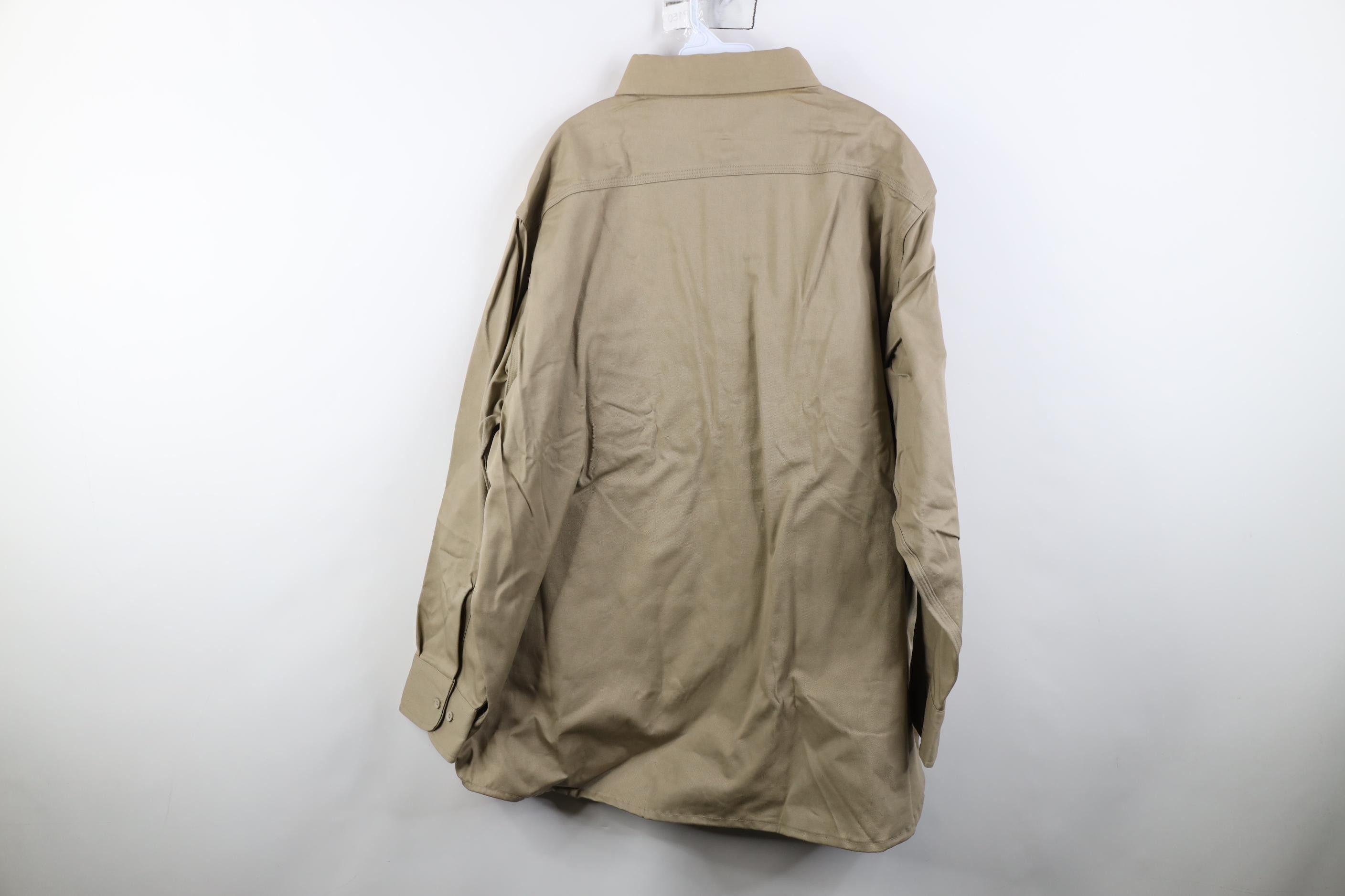 Carhartt Deadstock Vintage 90s Carhartt Button Shirt Khaki Tan USA Size US XXL / EU 58 / 5 - 13 Thumbnail