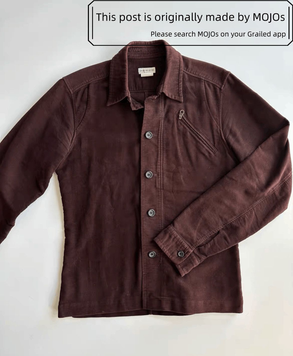 Dries Van Noten Sz 46 Dries Van Noten Moleskin Shirt Jacket mojos Size US S / EU 44-46 / 1 - 1 Thumbnail