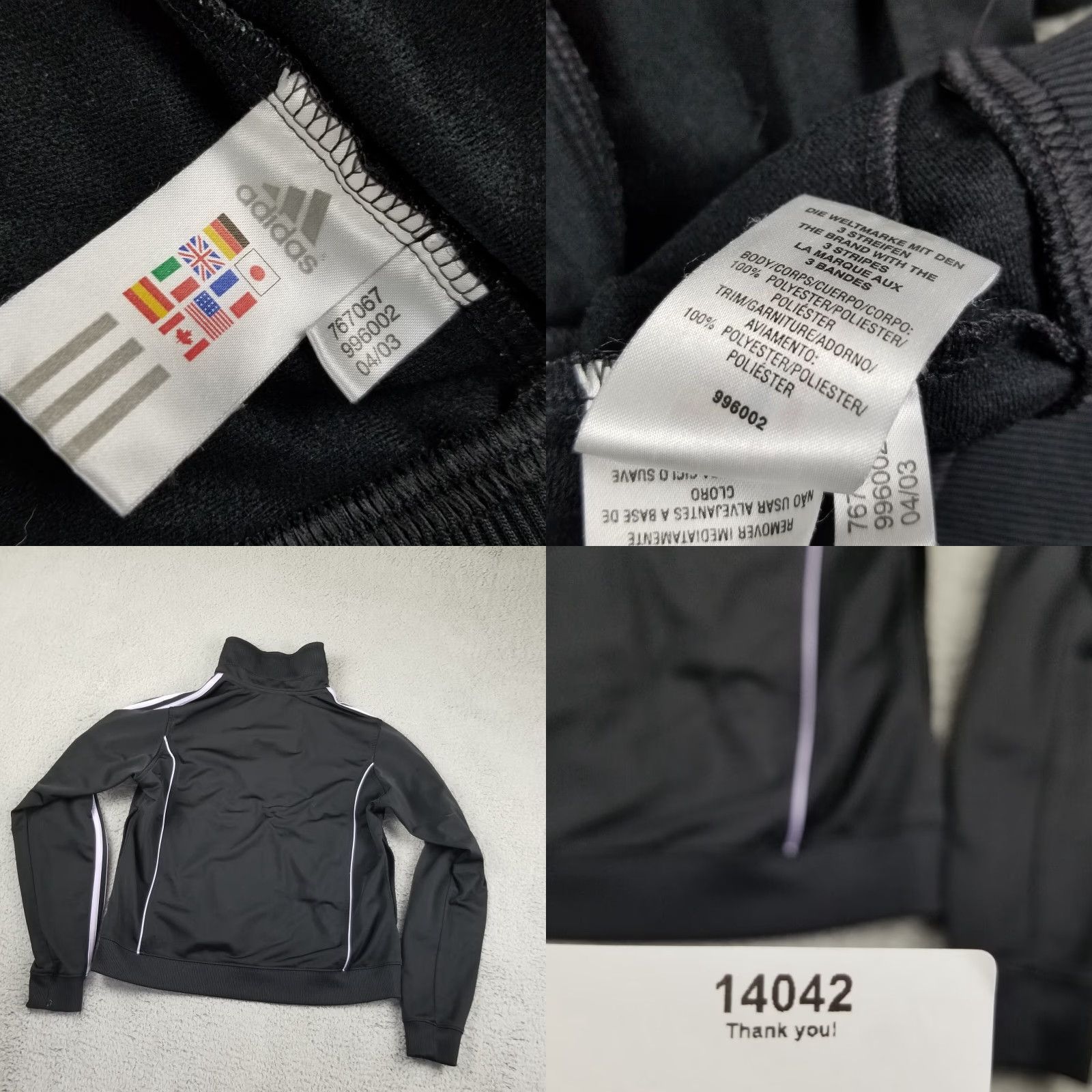 Vintage VINTAGE Adidas Originals Track Jacket Women Medium Black 3-Stripes 2003 Conversation: 90s/2000s style Mens? Size M / US 6-8 / IT 42-44 - 8 Thumbnail