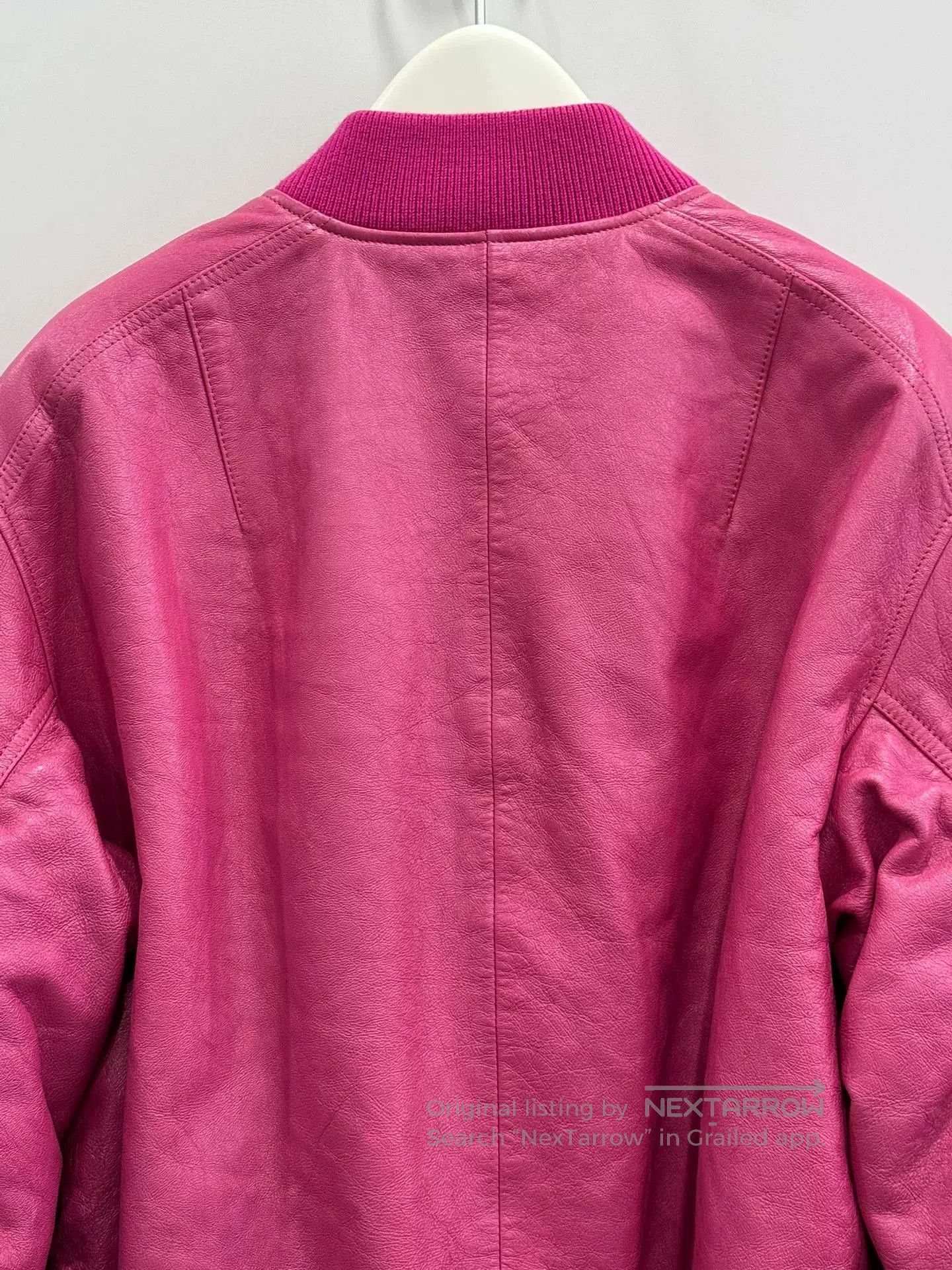 Raf Simons pink leather bomber jacket by Prada. Size M / US 6-8 / IT 42-44 - 5 Thumbnail