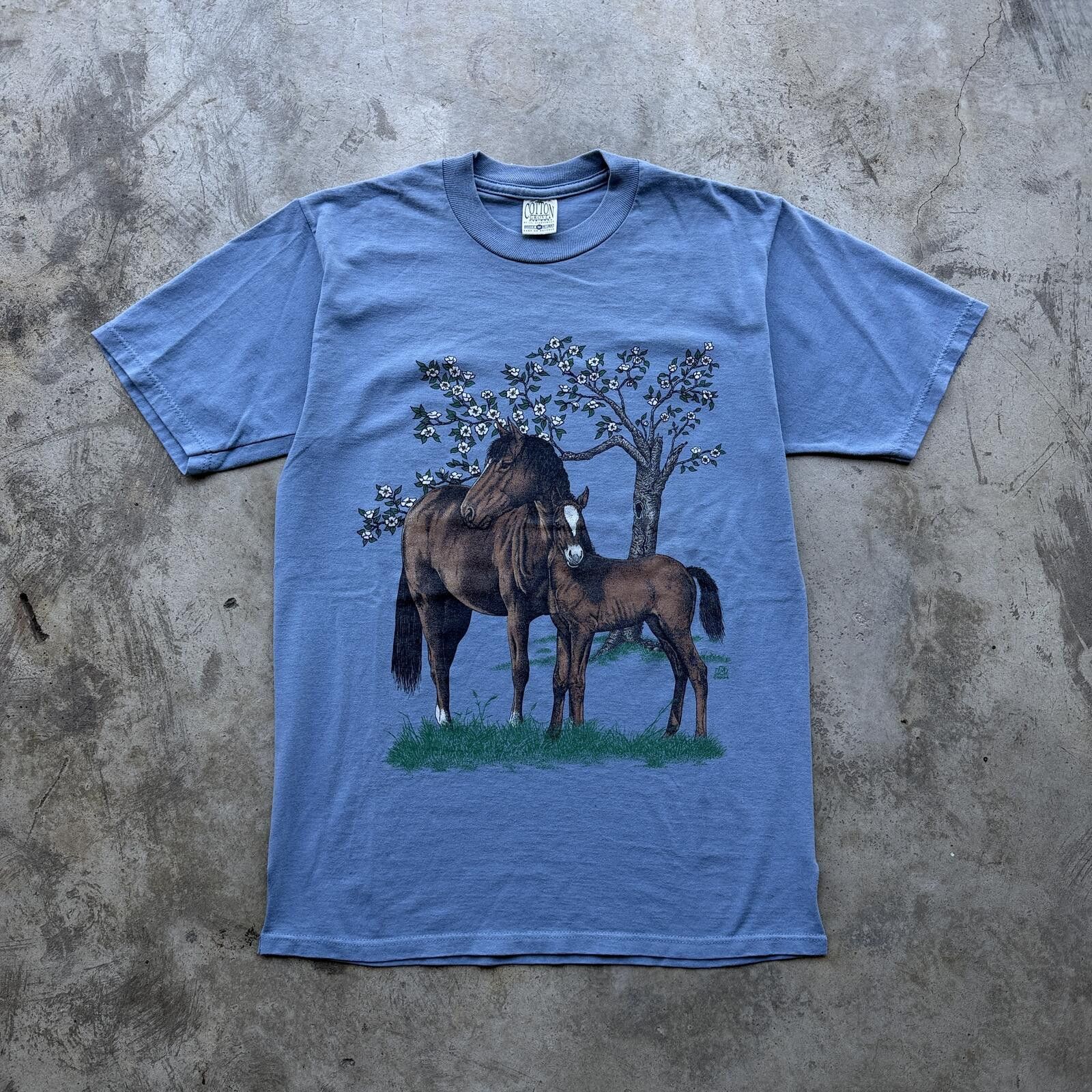 Other Vintage 90s Horse Floral Nature Graphic Tee USA Medium Size M / US 6-8 / IT 42-44 - 1 Thumbnail