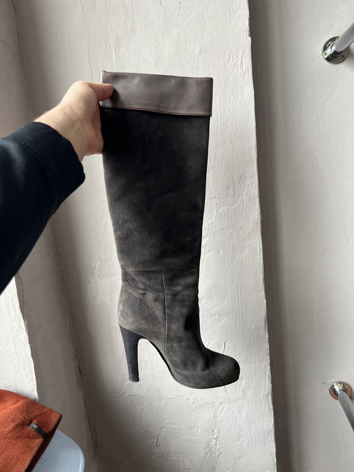 Dolce & Gabbana VINTAGE DOLCE&GABBANA ITALY WESTERN SUEDE KNEE BOOTS HEELS Size US 7 / IT 37 - 3 Thumbnail
