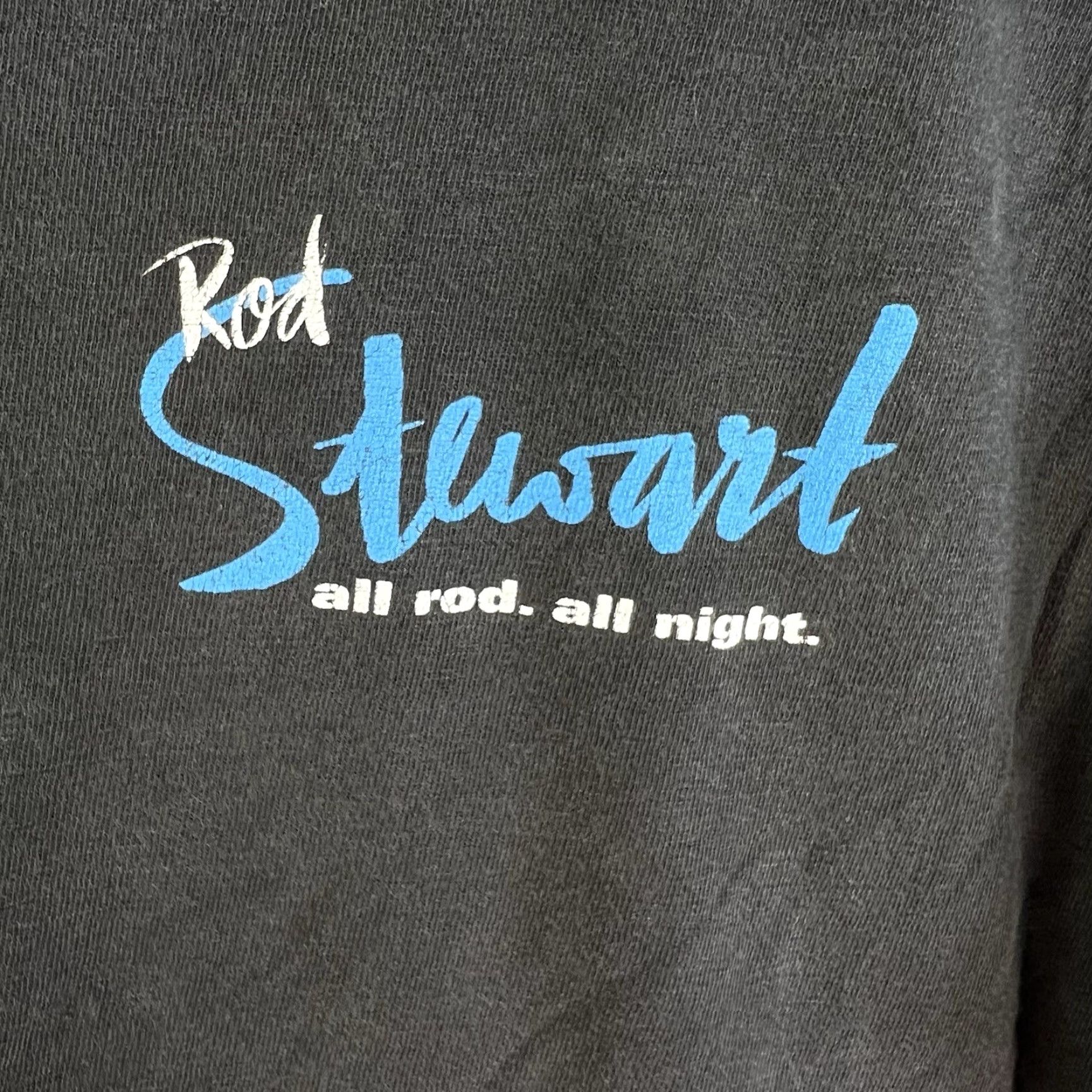 Vintage Rod Stewart All Rod All Night Concert T-Shirt Adult XL Black Graphic Print Mens Galumo Size US XL / EU 56 / 4 - 3 Thumbnail