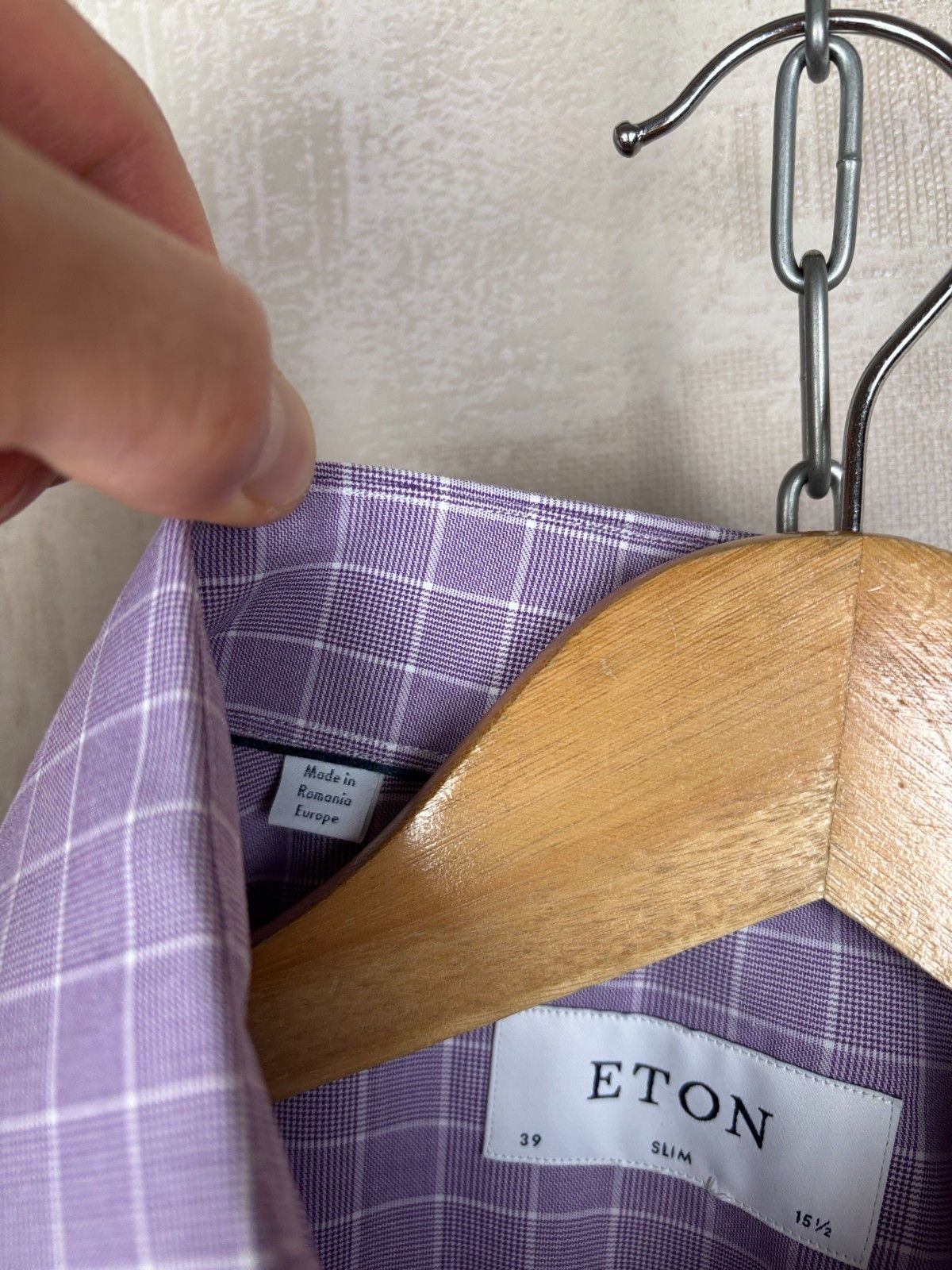 Eton Eton York Check Long Sleeve Dress Shirt Size 39 15.5 Slim Size US M / EU 48-50 / 2 - 8 Thumbnail