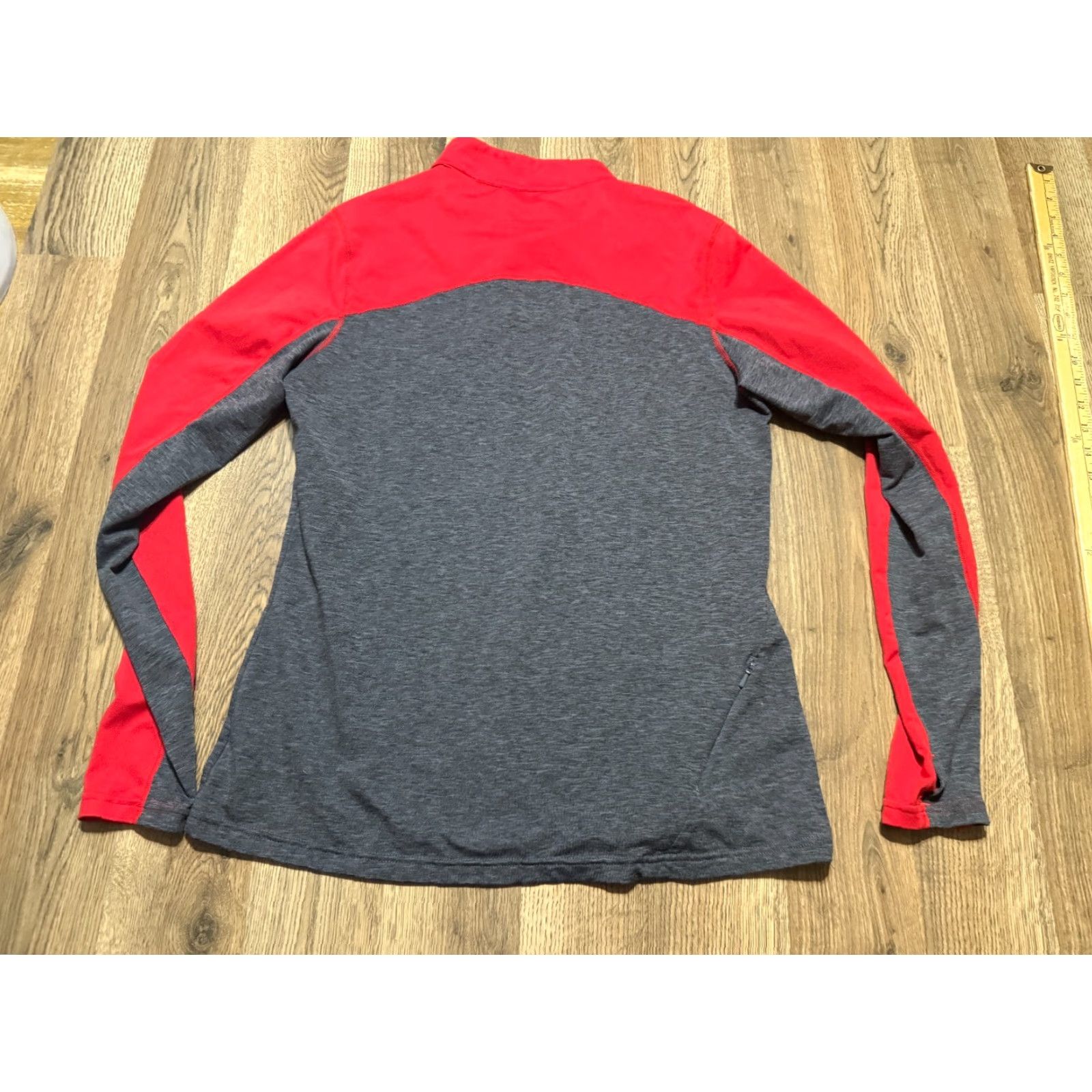 Asics ASICS Shirt Women's Large, Red Gray, Long Sleeve, Athletic Wear, Asicsmotiondry, Regular, T-Shirt, Modern, Basic, Fall Spring Summer, Mens/Womens? Size L / US 10 / IT 46 - 2 Thumbnail