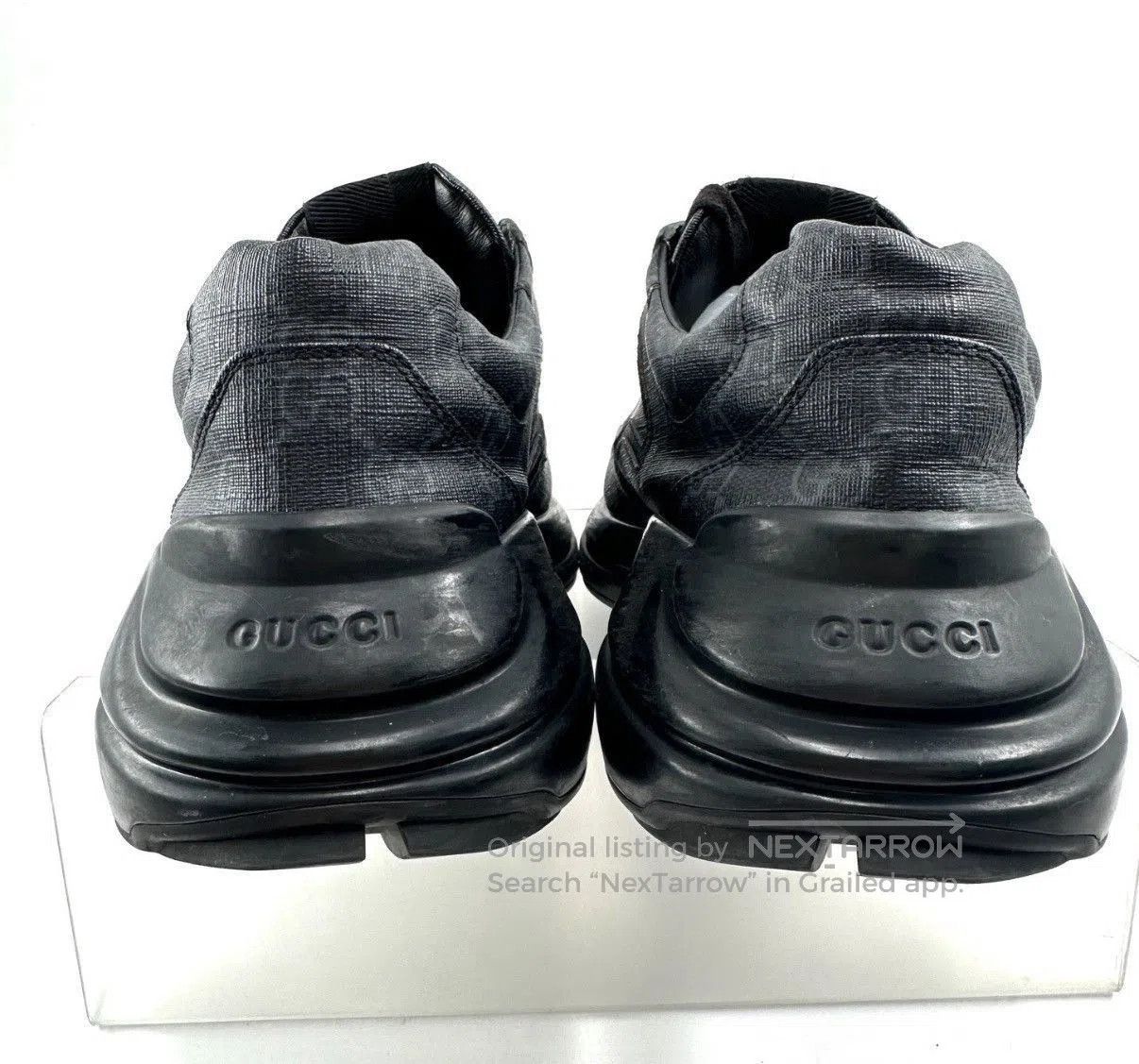 Gucci Black Low-Top Sneakers with Pattern. Size US 8.5 / EU 41-42 - 3 Thumbnail