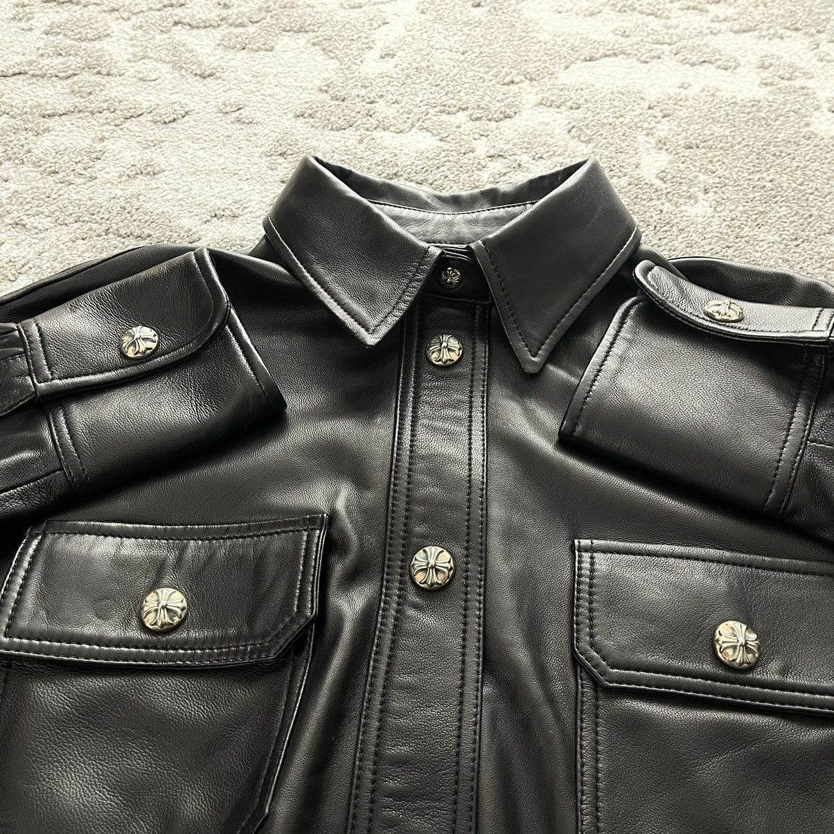 Chrome Hearts Chrome Hearts Black Leather Button Jacket Size US S / EU 44-46 / 1 - 9 Thumbnail