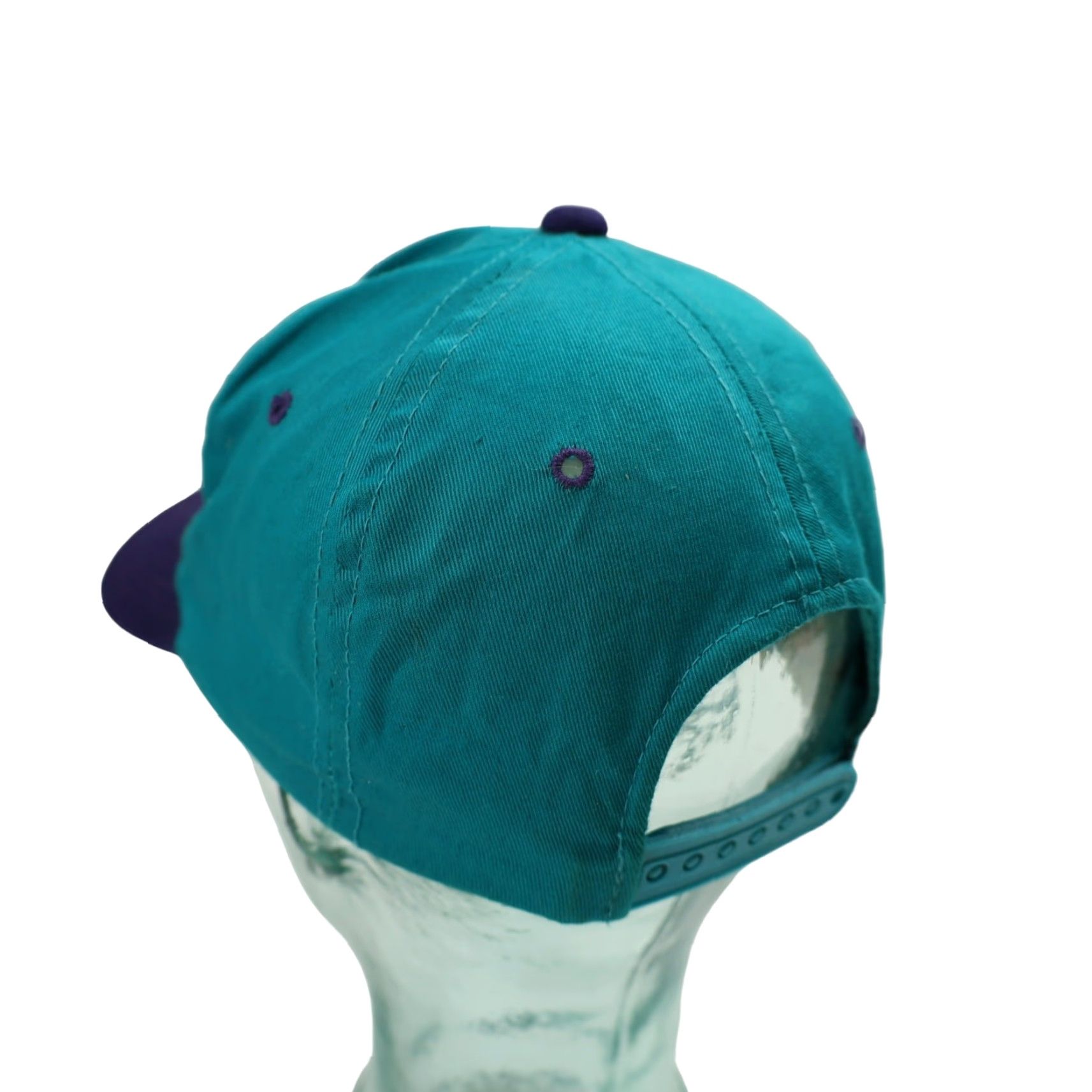 NBA VINTAGE Charlotte Hornets Snapback Hat NBA 90s Blue Hat Men One Size OS Hornets Snapback Mens Blue 90s NBA Size ONE SIZE - 3 Thumbnail