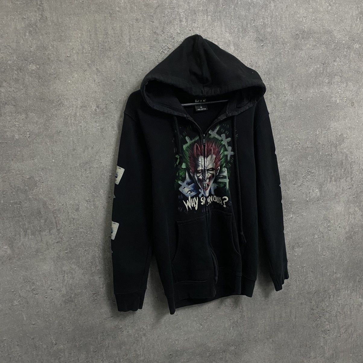 Japanese Brand Vintage Wild Joker Why So Serious Zip Hoodie Y2K Size US M / EU 48-50 / 2 - 3 Thumbnail
