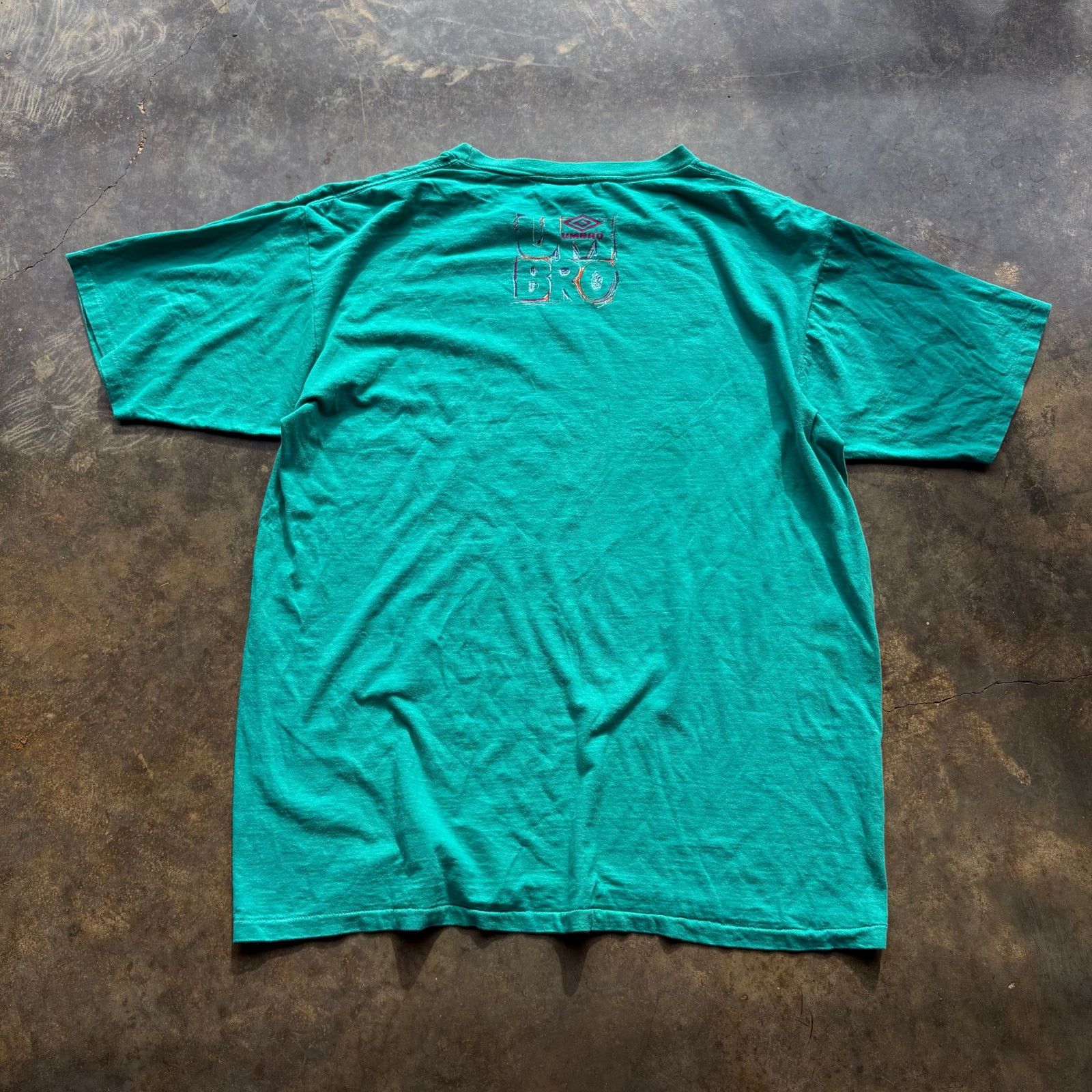 Umbro Vintage Boxy Umbro Green Single Stitch T-Shirt Size US XL / EU 56 / 4 - 4 Thumbnail