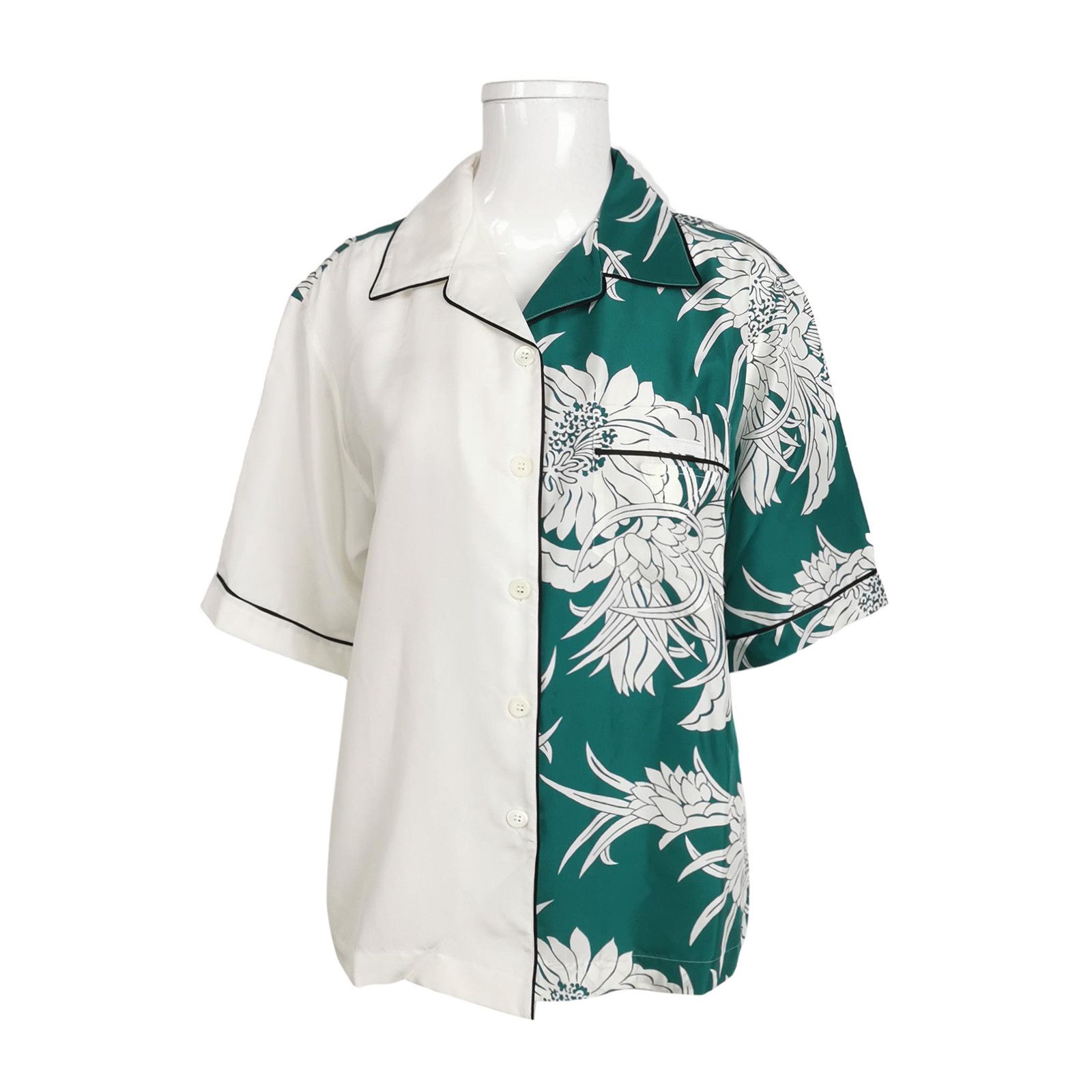 Prada Prada Floral Silk Short Sleeve Shirt Size 38 Size XS / US 0-2 / IT 36-38 - 1 Thumbnail