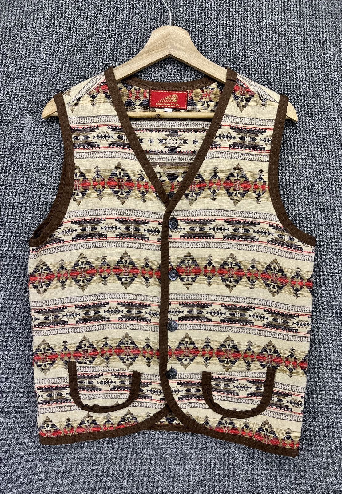 Japanese Brand Vintage Indian Motorcycle Navajo Vest Size L / US 10 / IT 46 - 1 Thumbnail