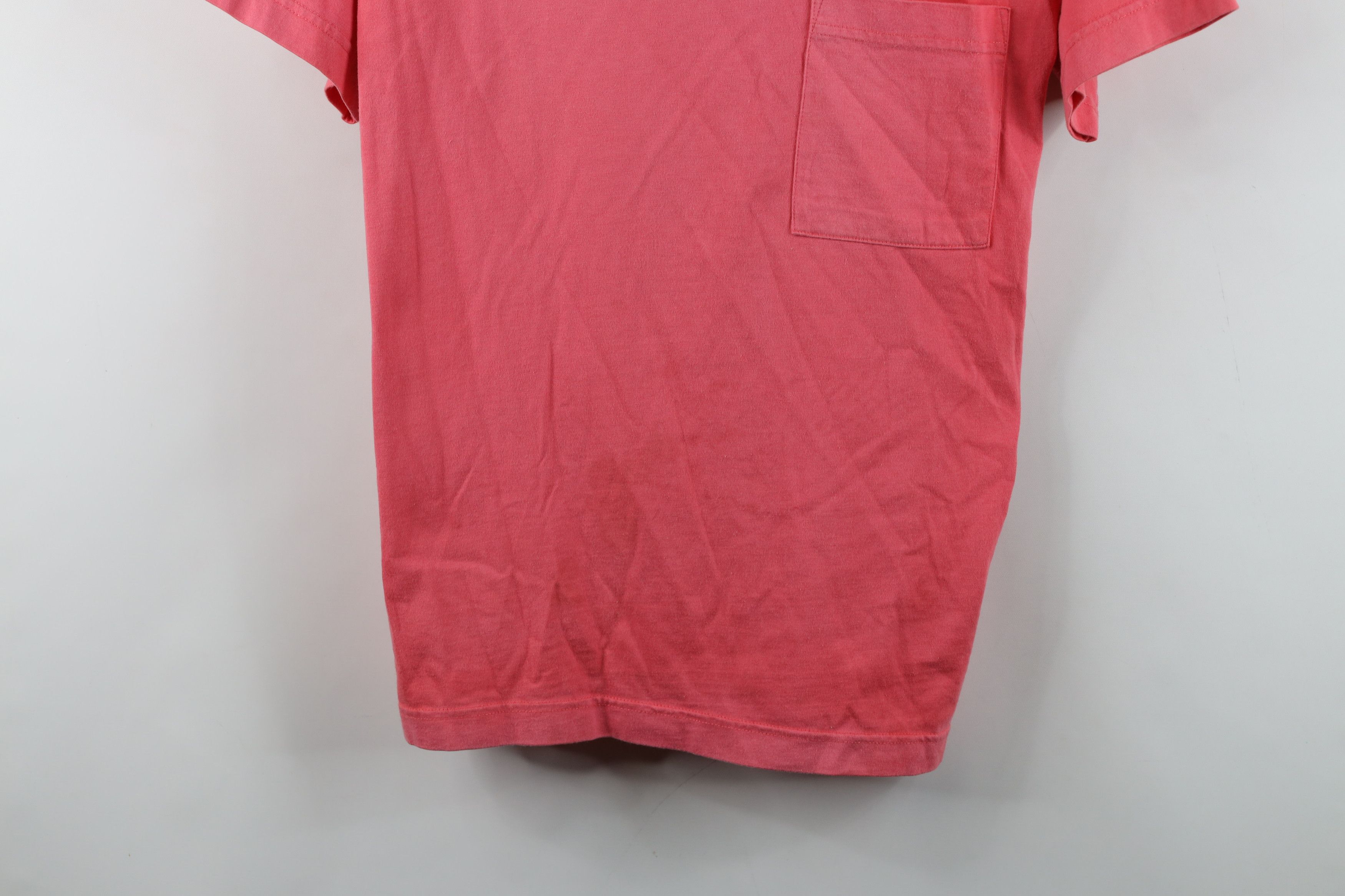 Vintage Vintage 90s Streetwear Blank Pocket T-Shirt Pink Cotton Size US S / EU 44-46 / 1 - 3 Thumbnail