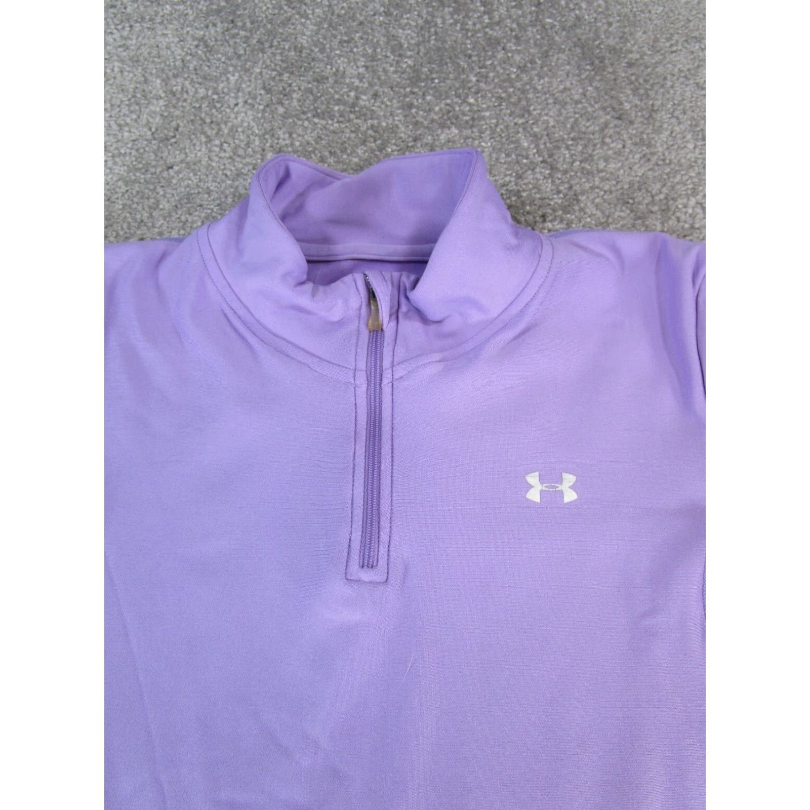 Under Armour VINTAGE Under Armour Women's Sweatshirt Pullover Long Sleeve Zip Mock Neck Activewear Size L Purple 90s Size L / US 10 / IT 46 - 2 Thumbnail