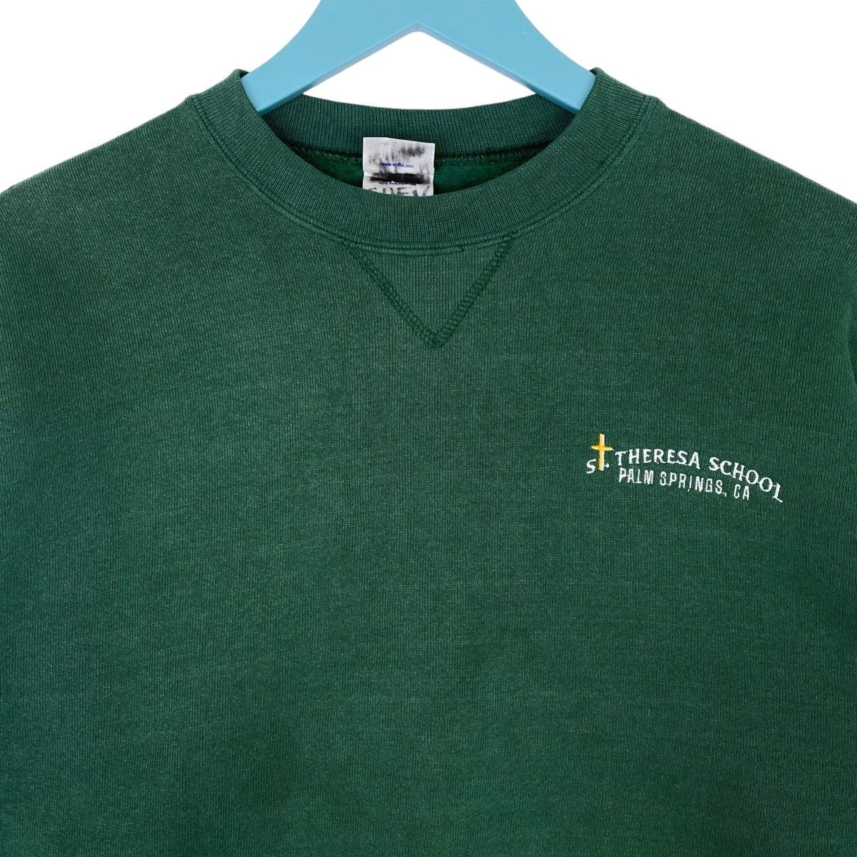 Designer × Vintage St Theresa School Sweatshirt Green Crewneck Pullover Jumper Size US M / EU 48-50 / 2 - 2 Thumbnail