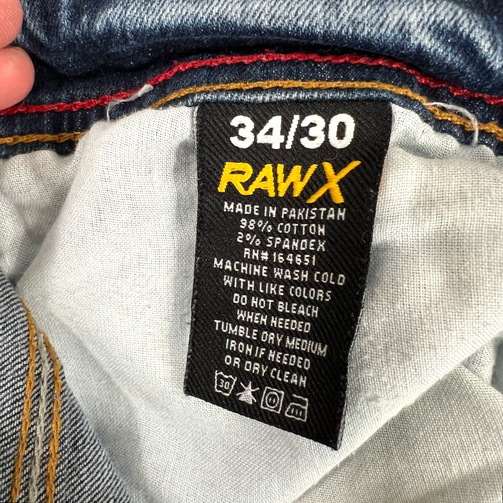 Vintage VINTAGE Raw X Men's Skinny Distressed Jeans 34x30 Blue Denim Streetwear Size US 34 / EU 50 - 7 Thumbnail