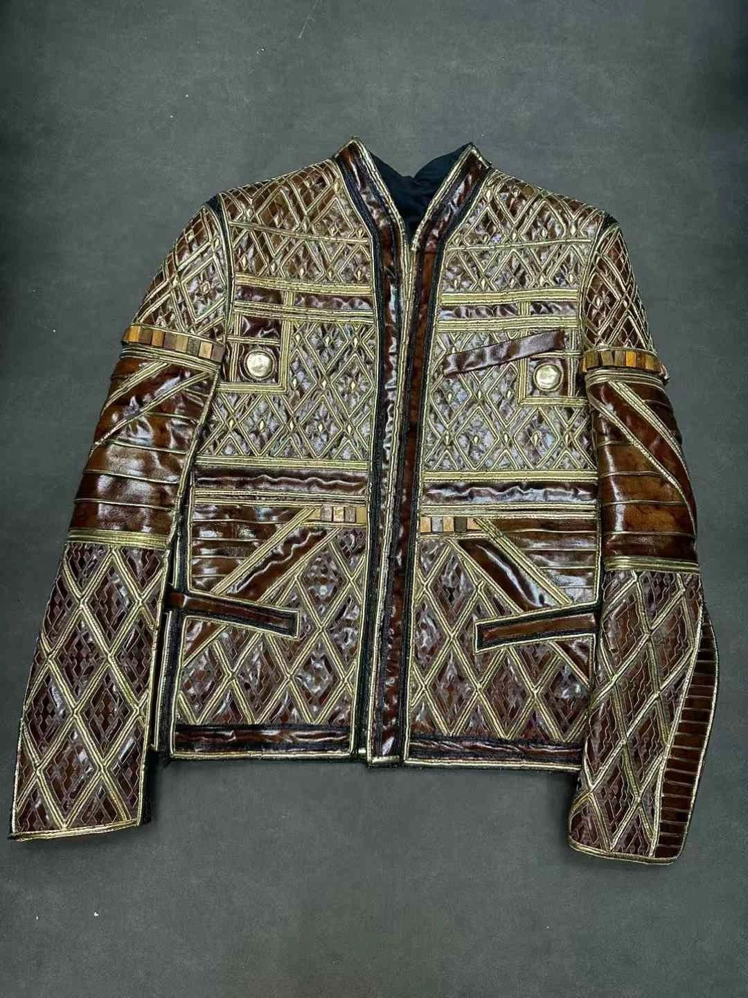 Balmain Balmain 2011 Runway Leather Raccoon Fur Cozy Wool Jacket