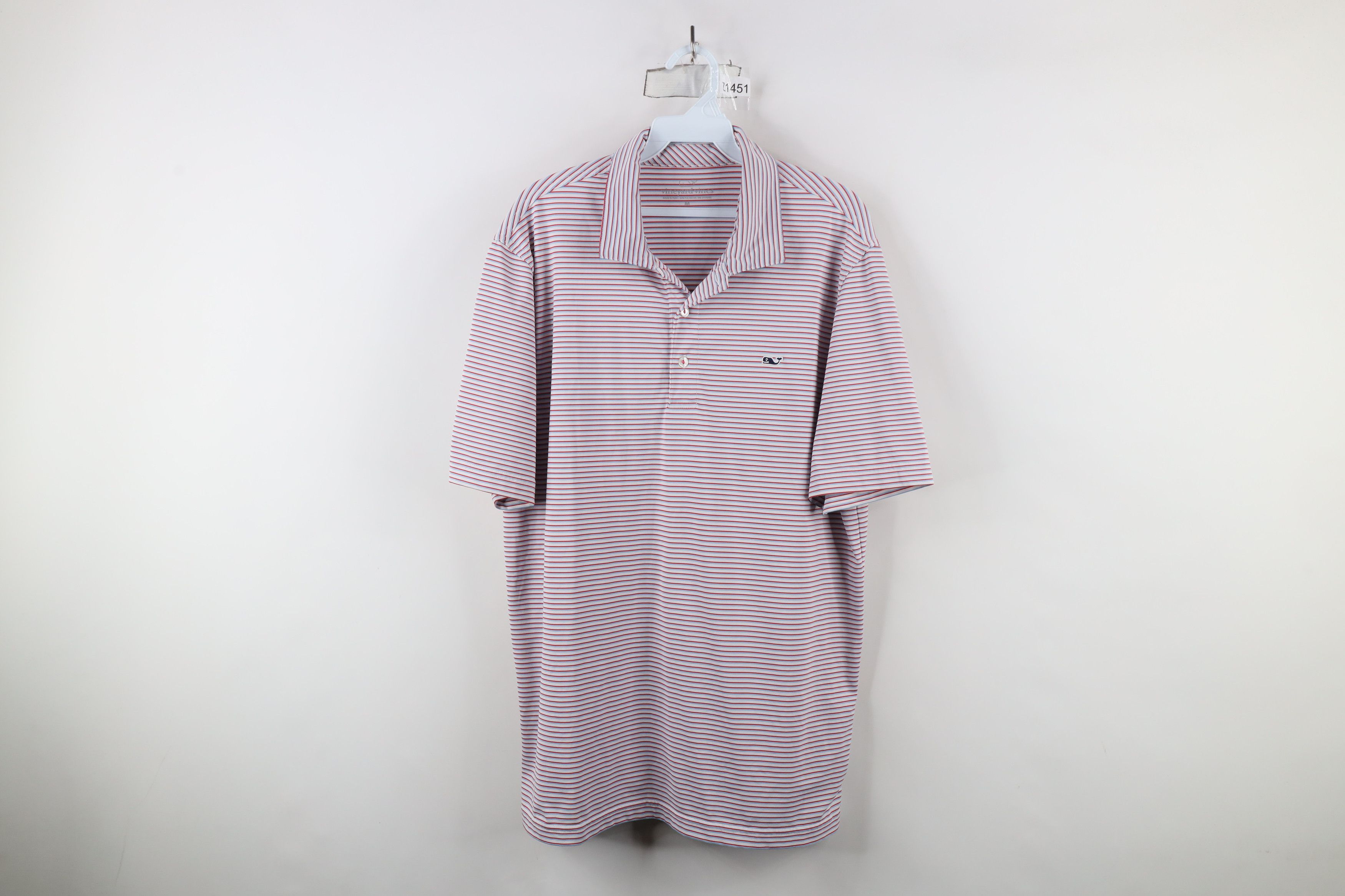 Vineyard Vines × Vintage Vineyard Vines Tech Striped Whale Logo Collared Golf Polo Size US M / EU 48-50 / 2 - 1 Thumbnail