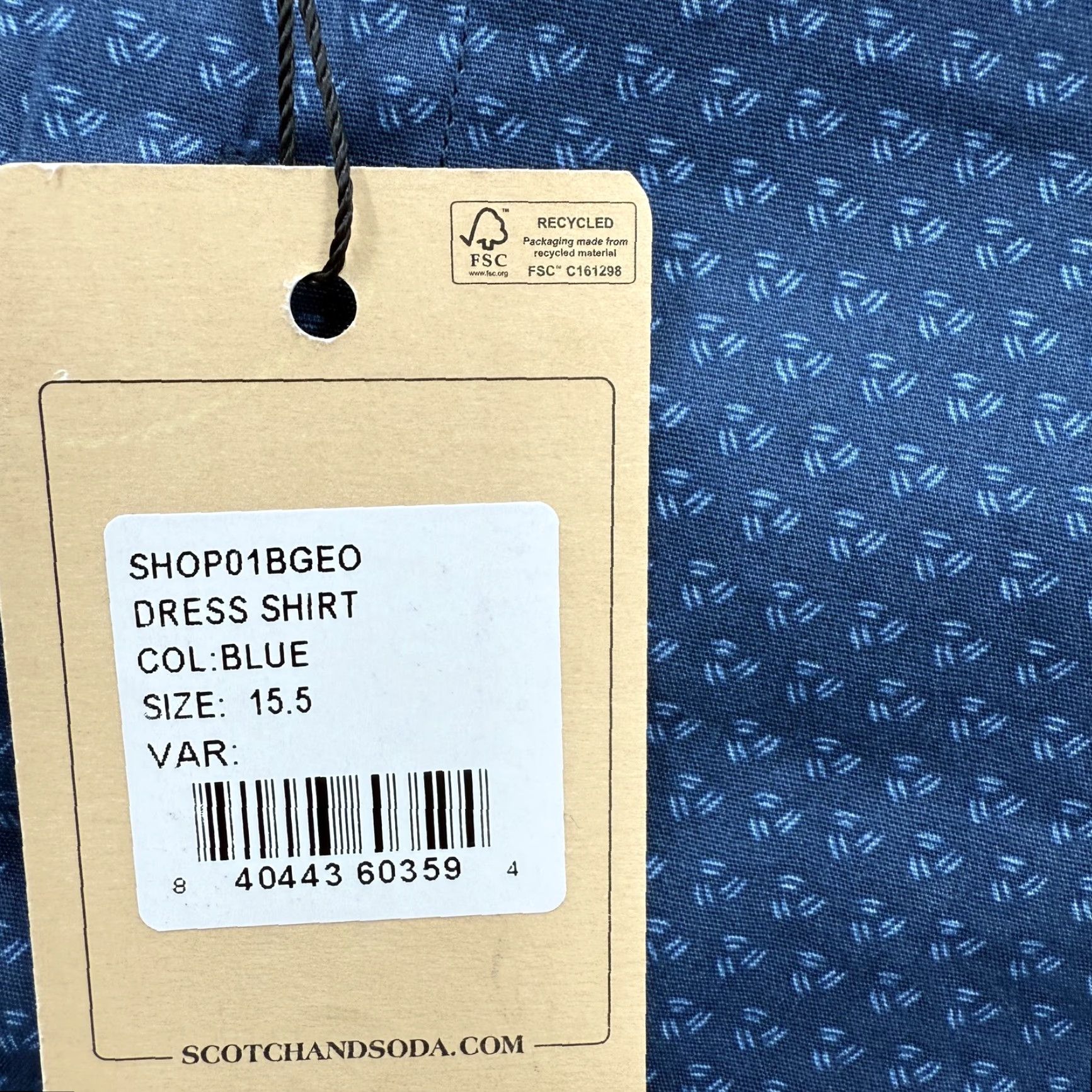 Scotch & Soda Scotch & Soda Dress Shirt Mens 15.5 Blue Modern Fit Long Sleeve Button Up Patterned Size 42R - 5 Thumbnail