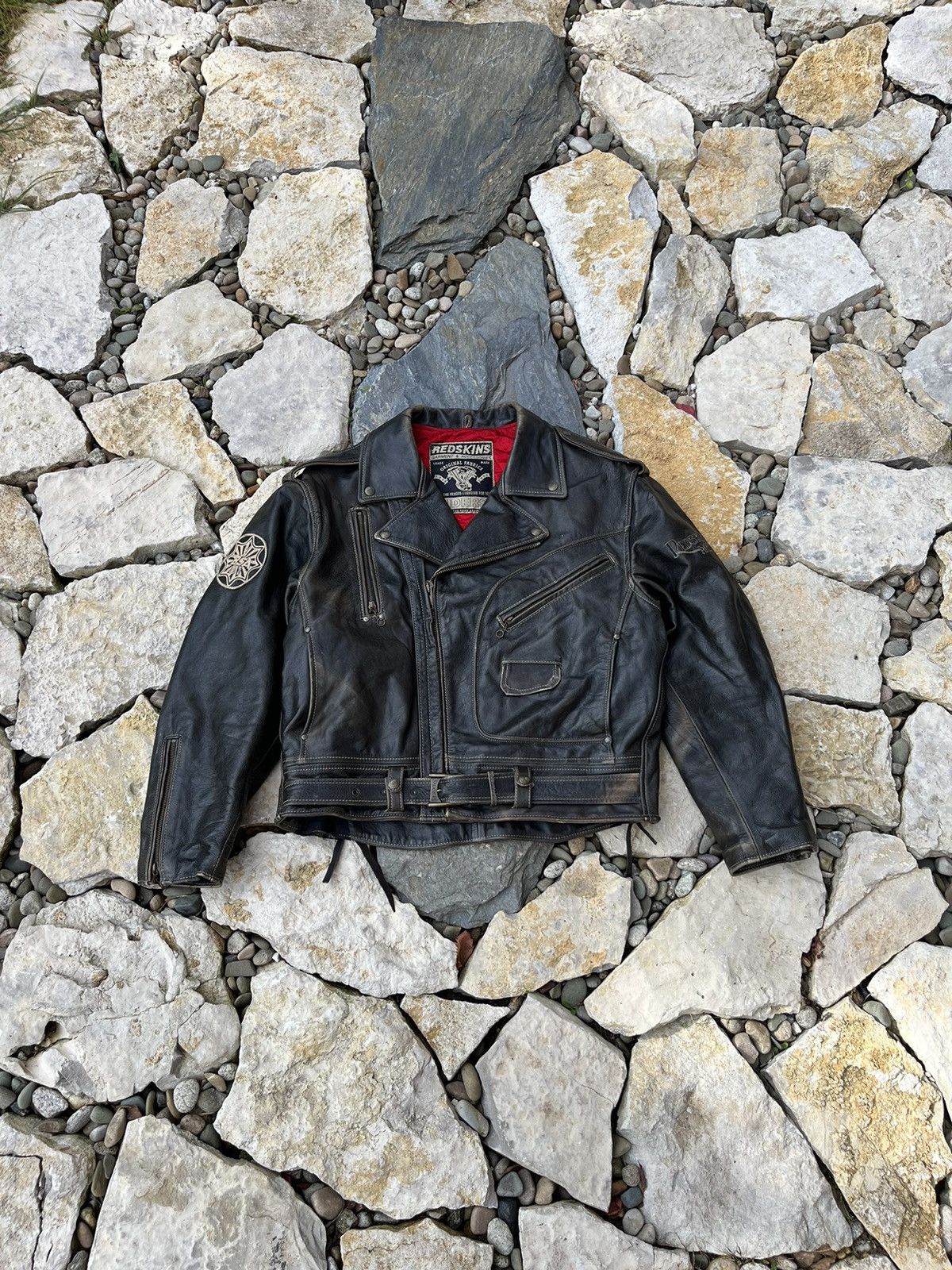 NFL × Vintage Vintage leather Redskins biker jacket distressed ramones Size US XL / EU 56 / 4 - 1 Thumbnail