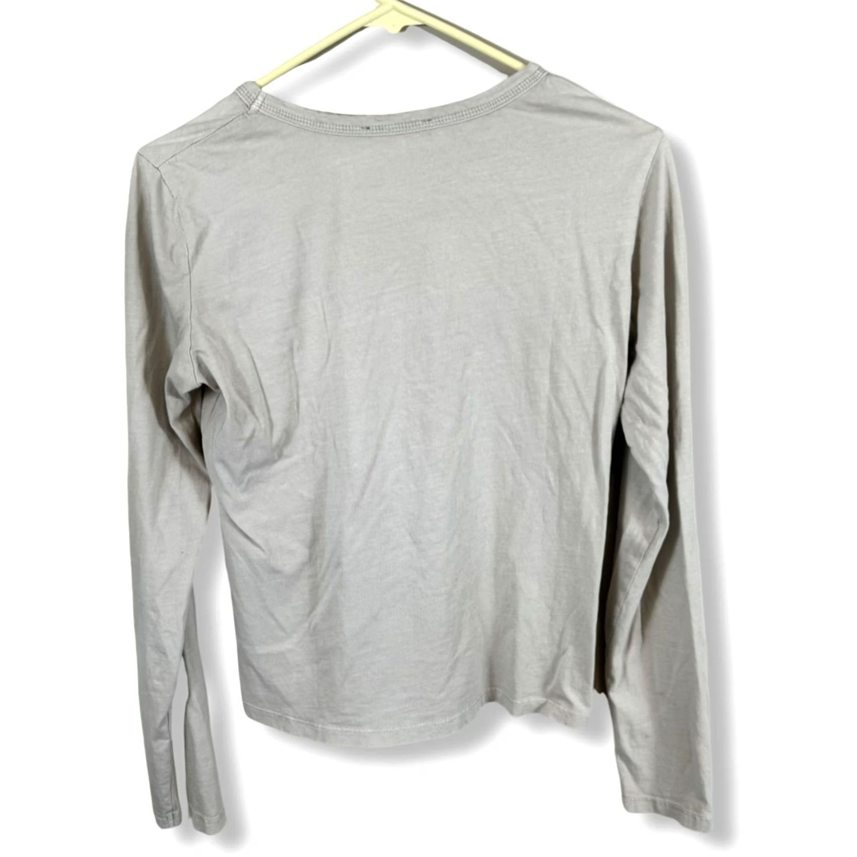Zara VINTAGE Zara Shirt Top Womens M Beige Tan Long Sleeve Crew Neck Pullover #W 78 Size M / US 6-8 / IT 42-44 - 2 Thumbnail