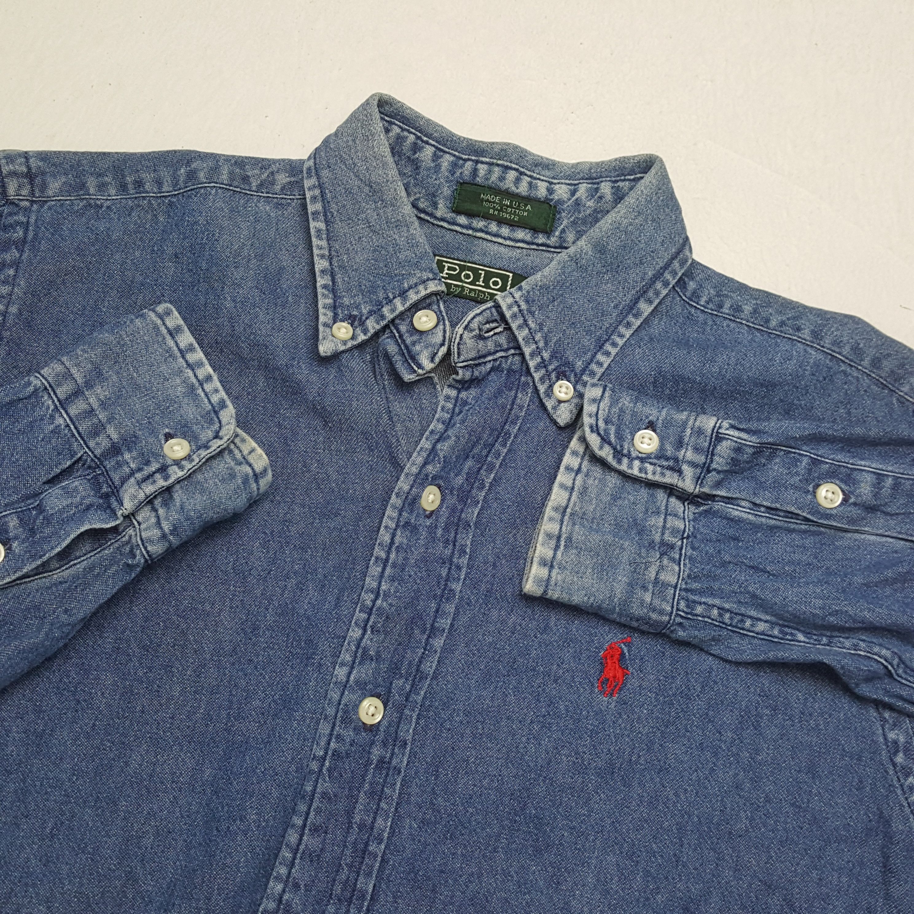 Polo Ralph Lauren × Vintage POLO by RALPH LAUREN Small Logo Design Casual Style Shirt Size US L / EU 52-54 / 3 - 7 Thumbnail