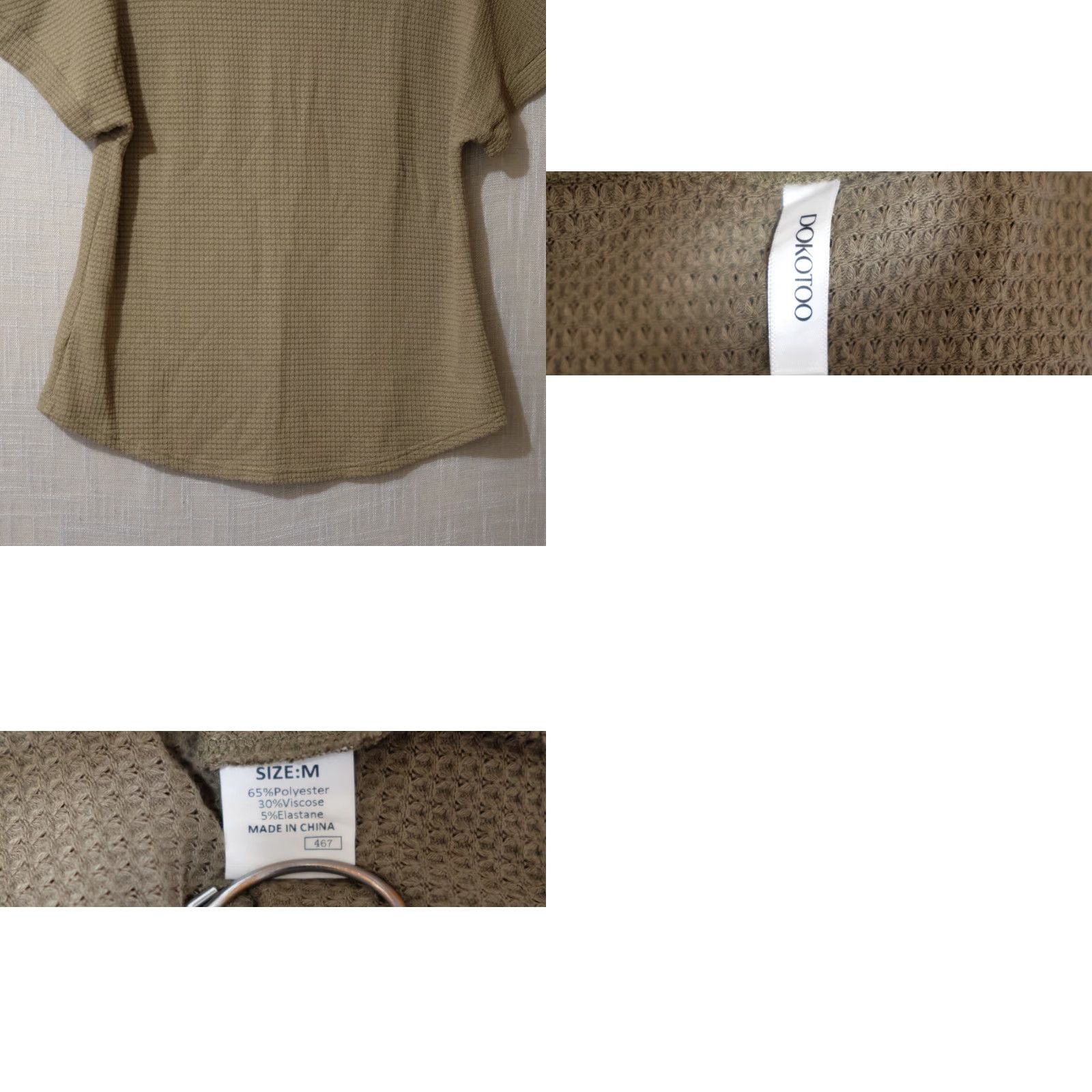 Vintage DOKOTOO Dolman Short Sleeve V-Neck Sweater Green Women's M Shirt Pullover Casual Lightweight Knit Size M / US 6-8 / IT 42-44 - 8 Thumbnail