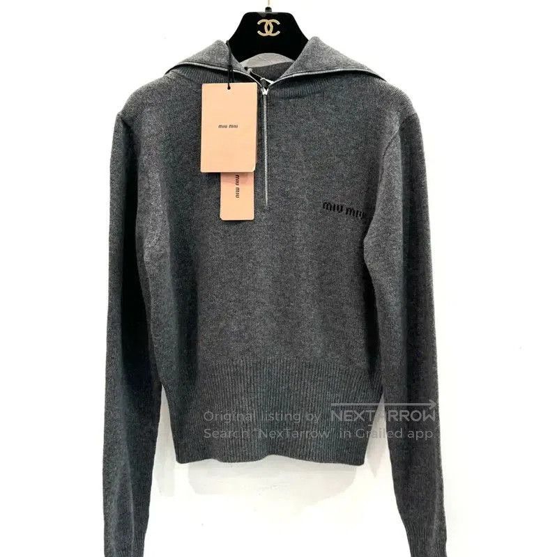 Miu Miu Miu Miu Gray Wool Pullover Sweater . Size L / US 10 / IT 46 - 1 Thumbnail