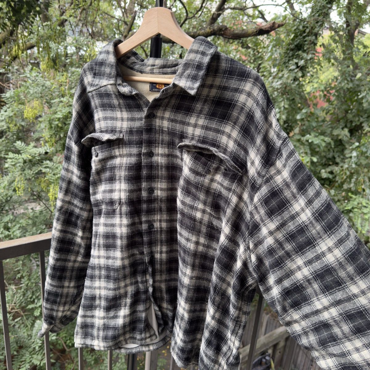 Vintage Thrashed Faded Thermal Flannel Jacket ERD Grunge Chrome Size US XXL / EU 58 / 5 - 5 Thumbnail