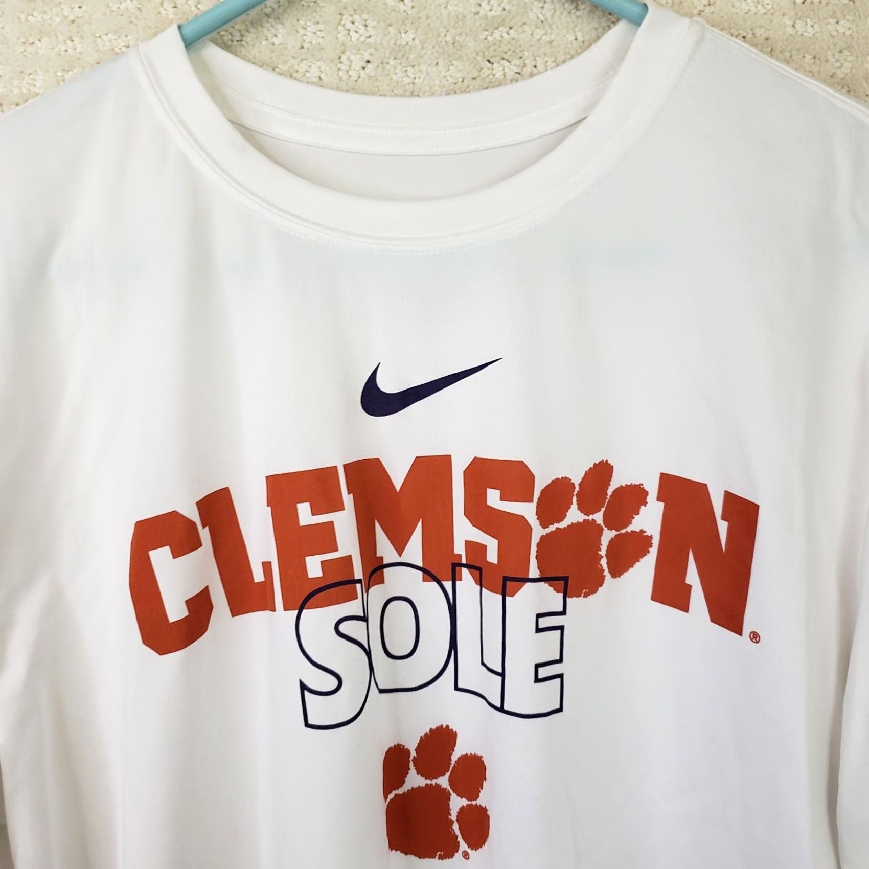 Nike Nike Dri-Fit T-Shirt White XL Clemson Graphic Crew Neck Athletic Men Shirt Size US XL / EU 56 / 4 - 3 Thumbnail