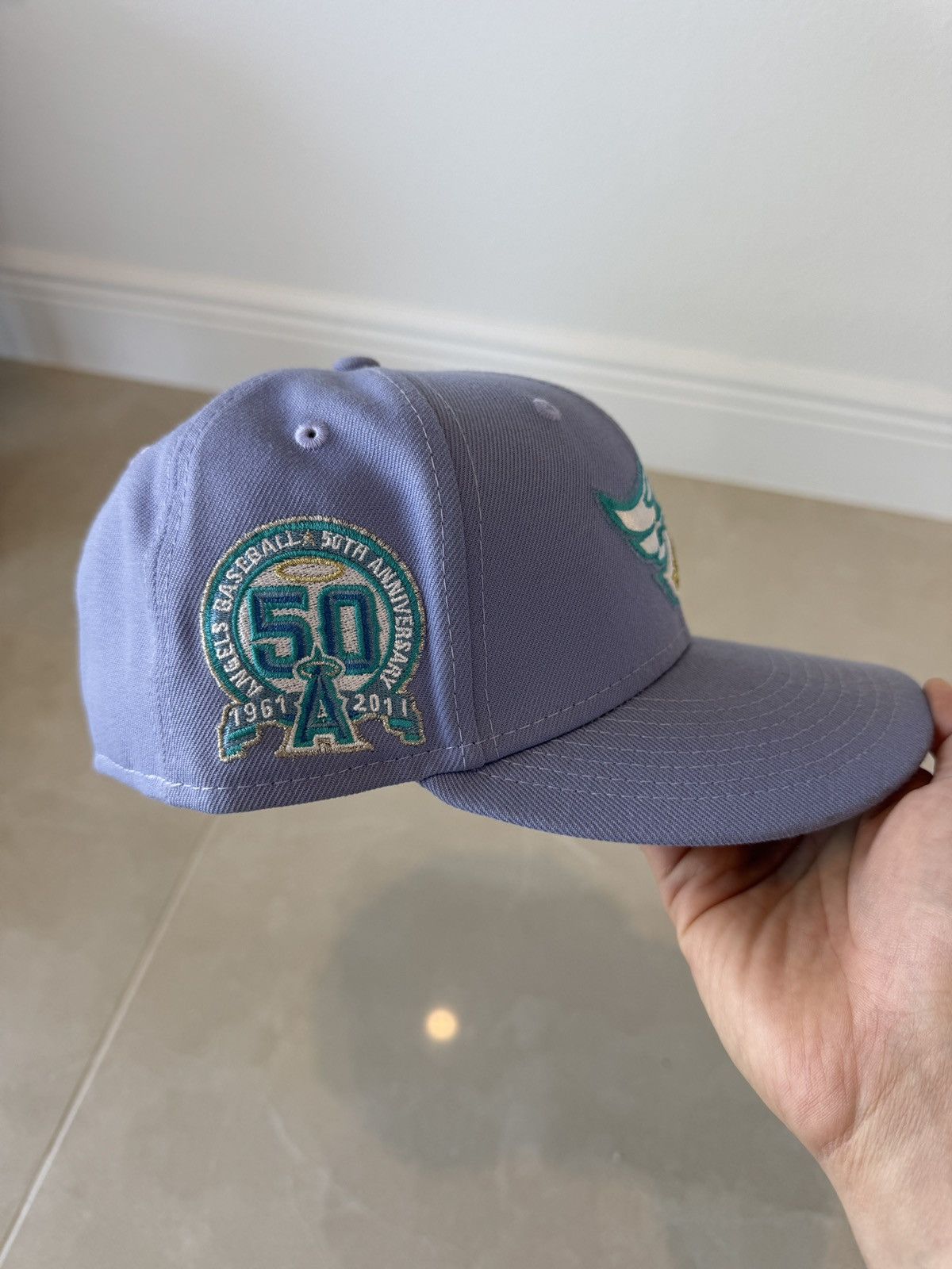 New Era LA Anaheim Angels Lavender Fitted Size ONE SIZE - 2 Thumbnail