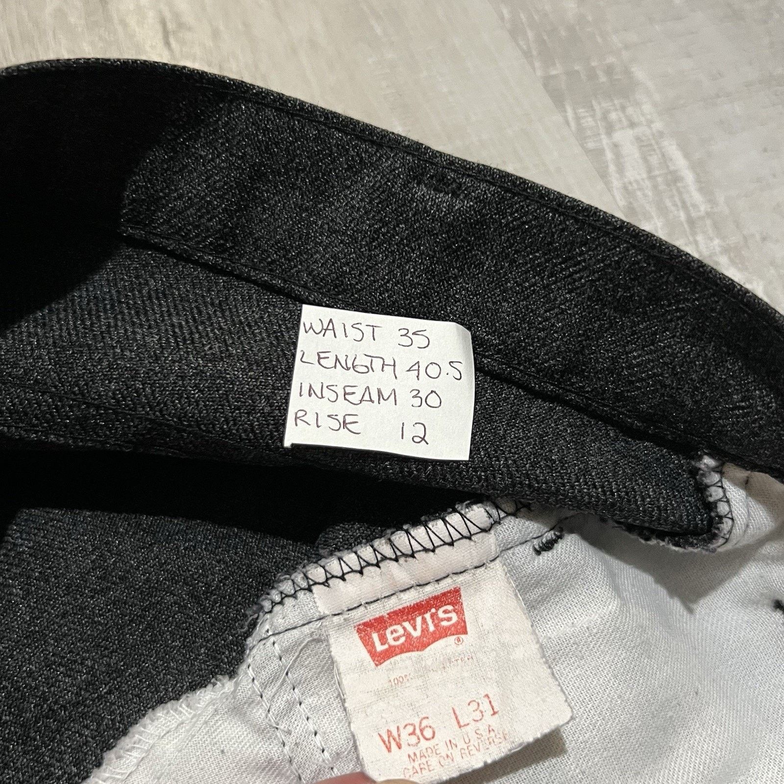 Levi's VTG Levis Sta Prest Salt N Pepper Grey Rockabily Pants 35 Size US 35 - 7 Thumbnail