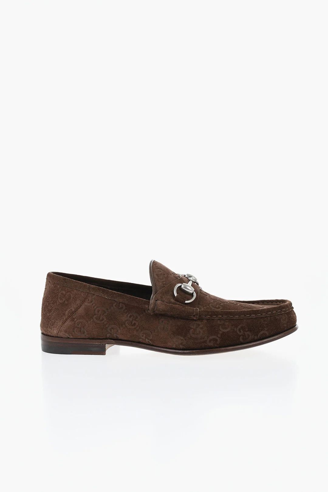 Gucci og1mm0426 Suede Embossed Loafers in Brown Size US 7 / EU 40 - 1 Thumbnail
