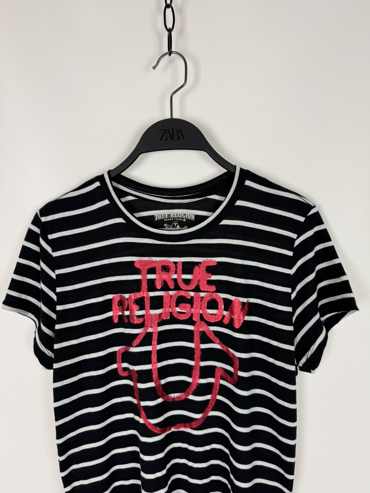 True Religion True Religion HS Stencil Logo Striped T-Shirt Size L / US 10 / IT 46 - 2 Thumbnail
