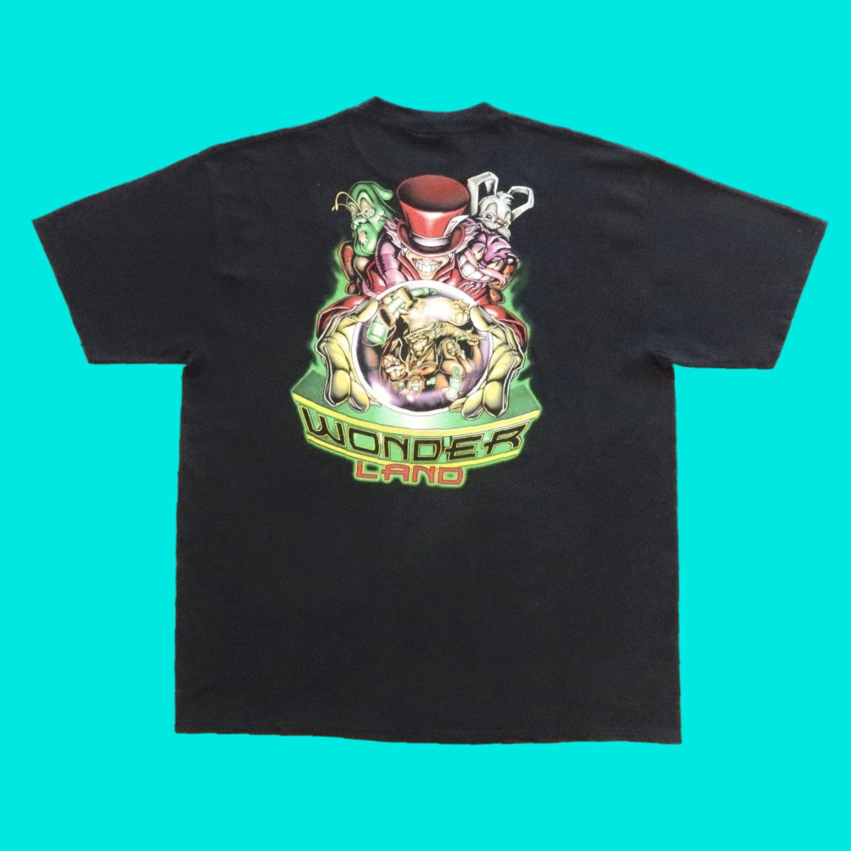 Vintage VINTAGE Cygnus T-Shirt Mens 2XL Black Alice in Wonder Land Shirt Grunge Deviant 90s Size US XXL / EU 58 / 5 - 1 Thumbnail