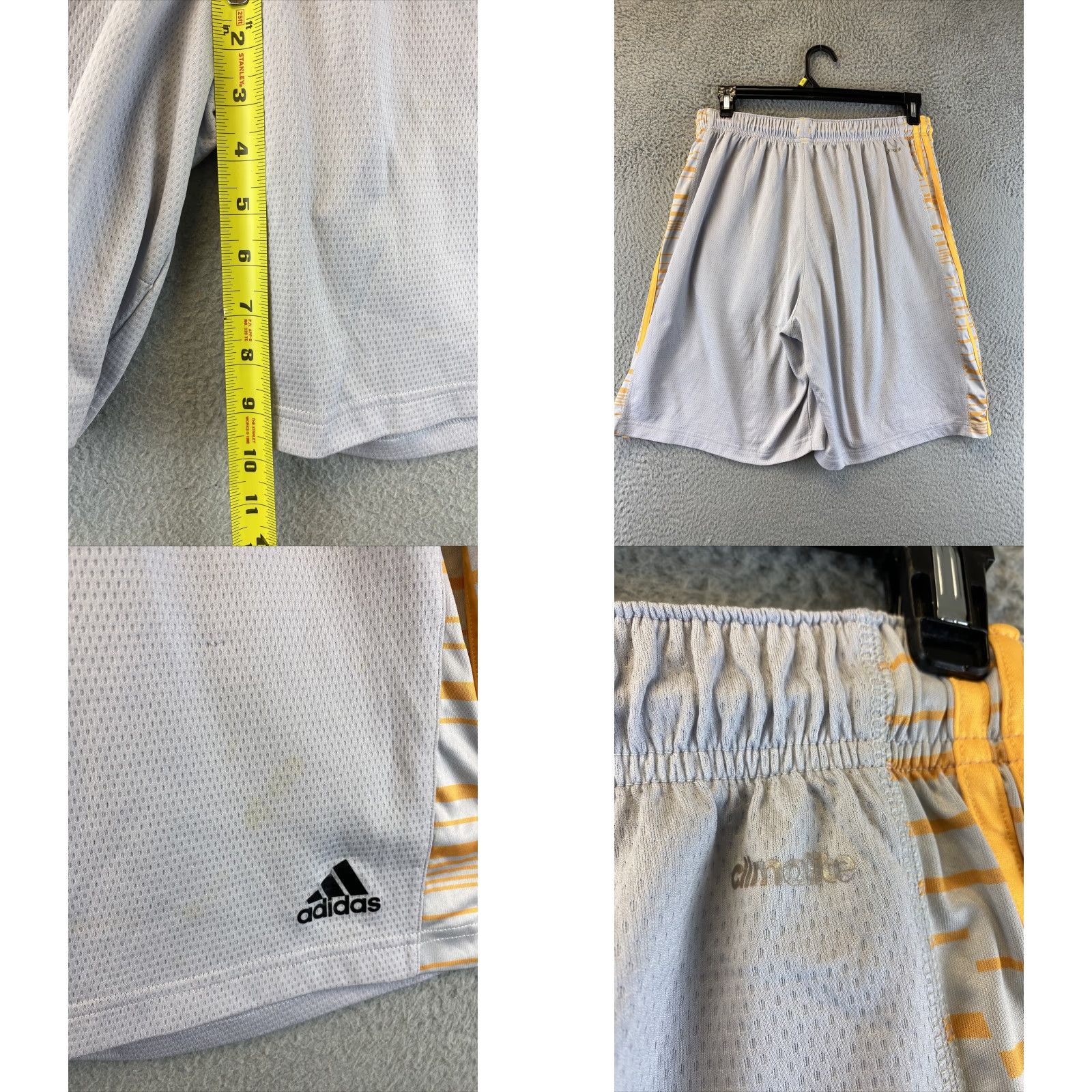 Adidas VINTAGE Adidas Athletic Shorts Men's XL Gray Yellow Activewear 89-10 Size US 36 / EU 52 - 8 Thumbnail