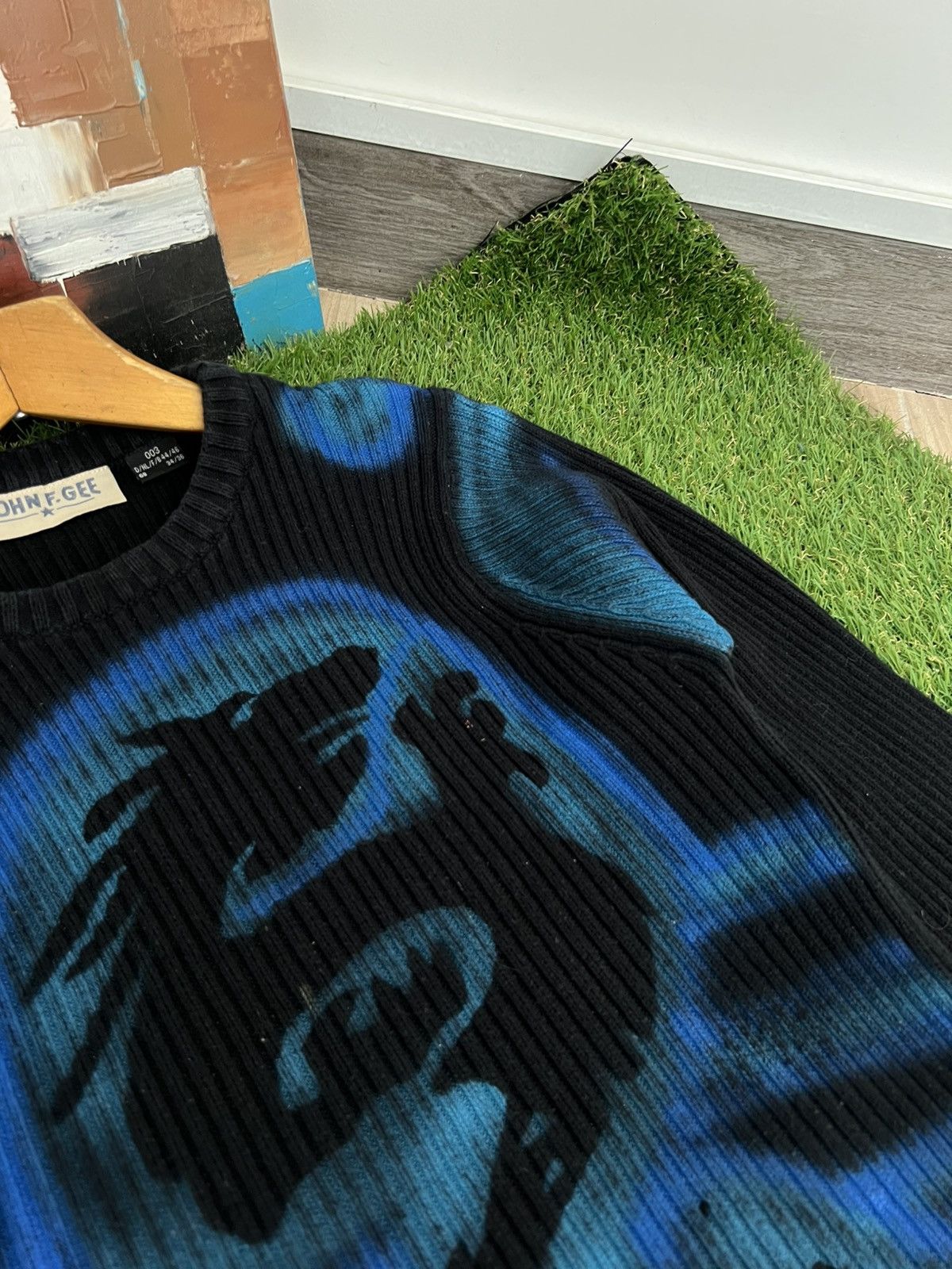 Japanese Brand Vintage Diesel Style Ribbed Knitted Dragon Sweater Japanese Size US S / EU 44-46 / 1 - 3 Thumbnail