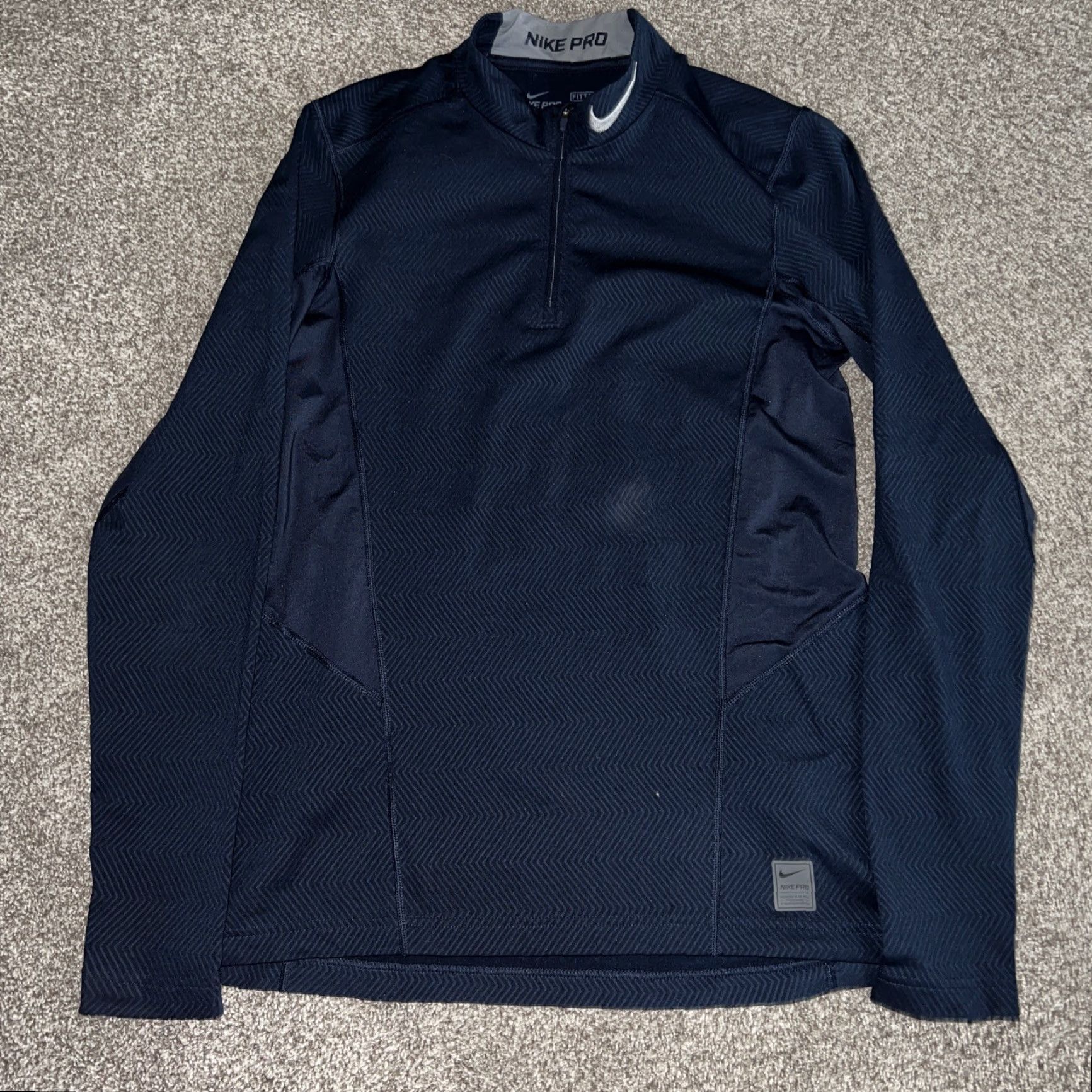 Nike Nike Pro Pullover Half Zip Shirt Mens M Blue Size US M / EU 48-50 / 2 - 2 Thumbnail