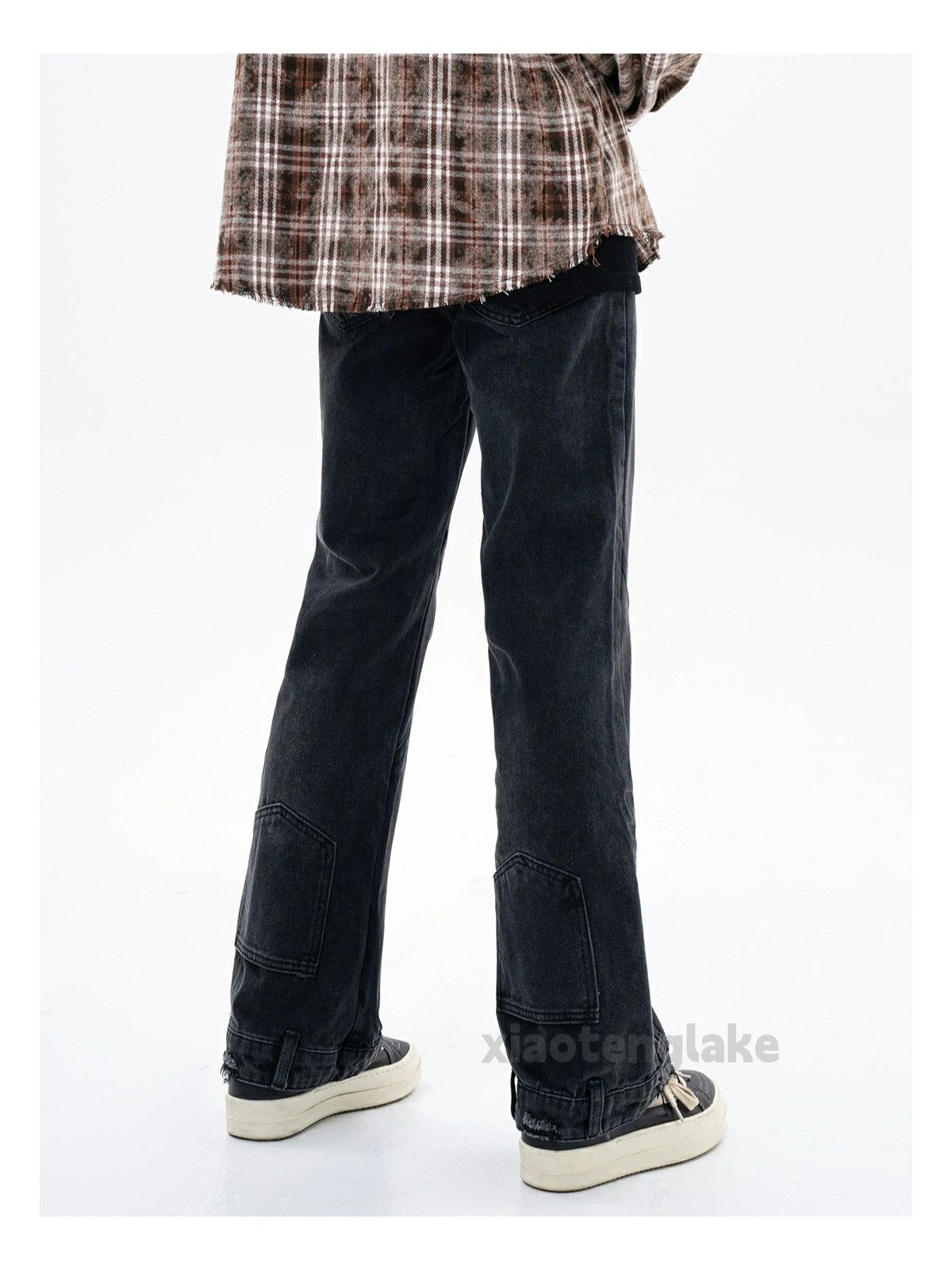Jean × Vintage washed faded punk grunge patchwork bootcut jeans Size US 32 / EU 48 - 4 Thumbnail