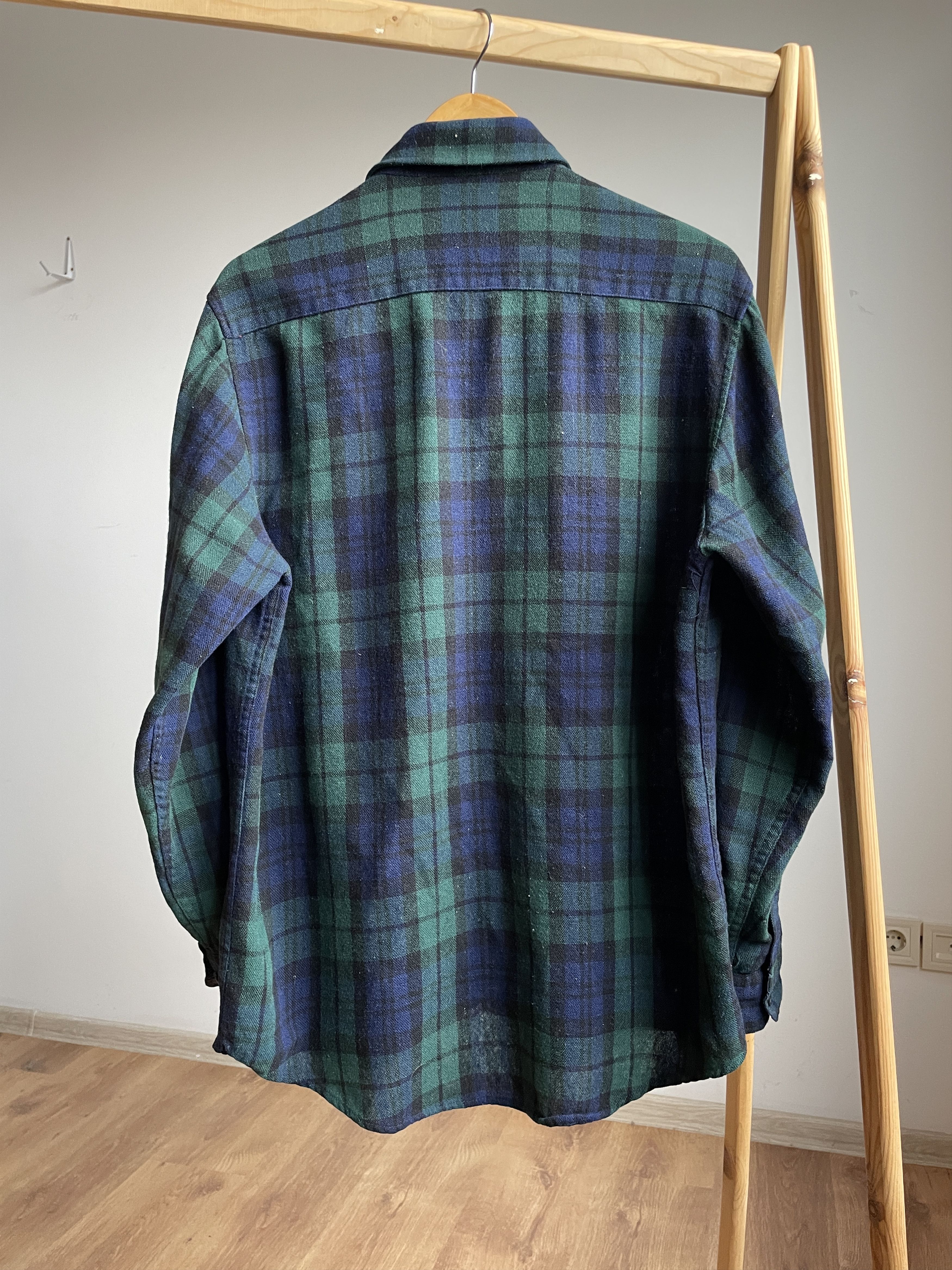 Sears Sears Roebuck Vintage 90's Wool Plaid Flannel Shirt Size US L / EU 52-54 / 3 - 2 Thumbnail