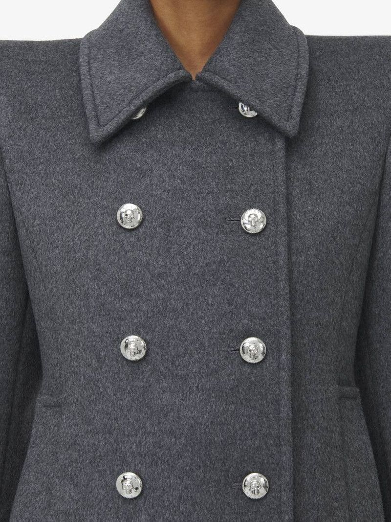 Alexander McQueen o1srvl11e0226 Tailored Peacoat In Grey Size XL / US 12-14 / IT 48-50 - 6 Thumbnail