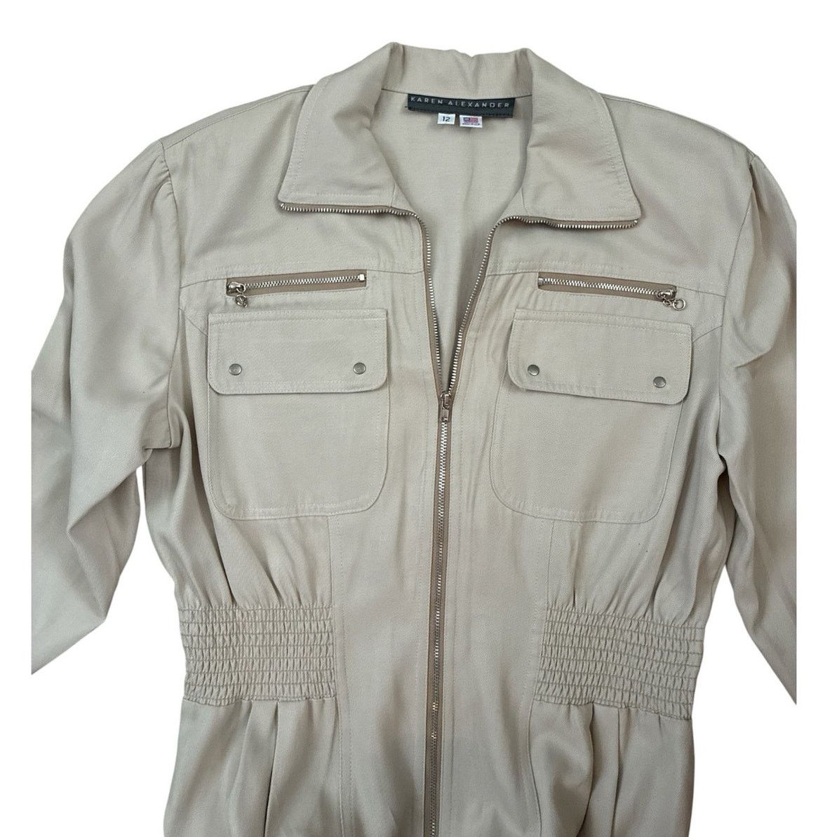 Vintage Karen Alexander vintage khaki full zip trench dress size 12 Size XL / US 12-14 / IT 48-50 - 6 Thumbnail