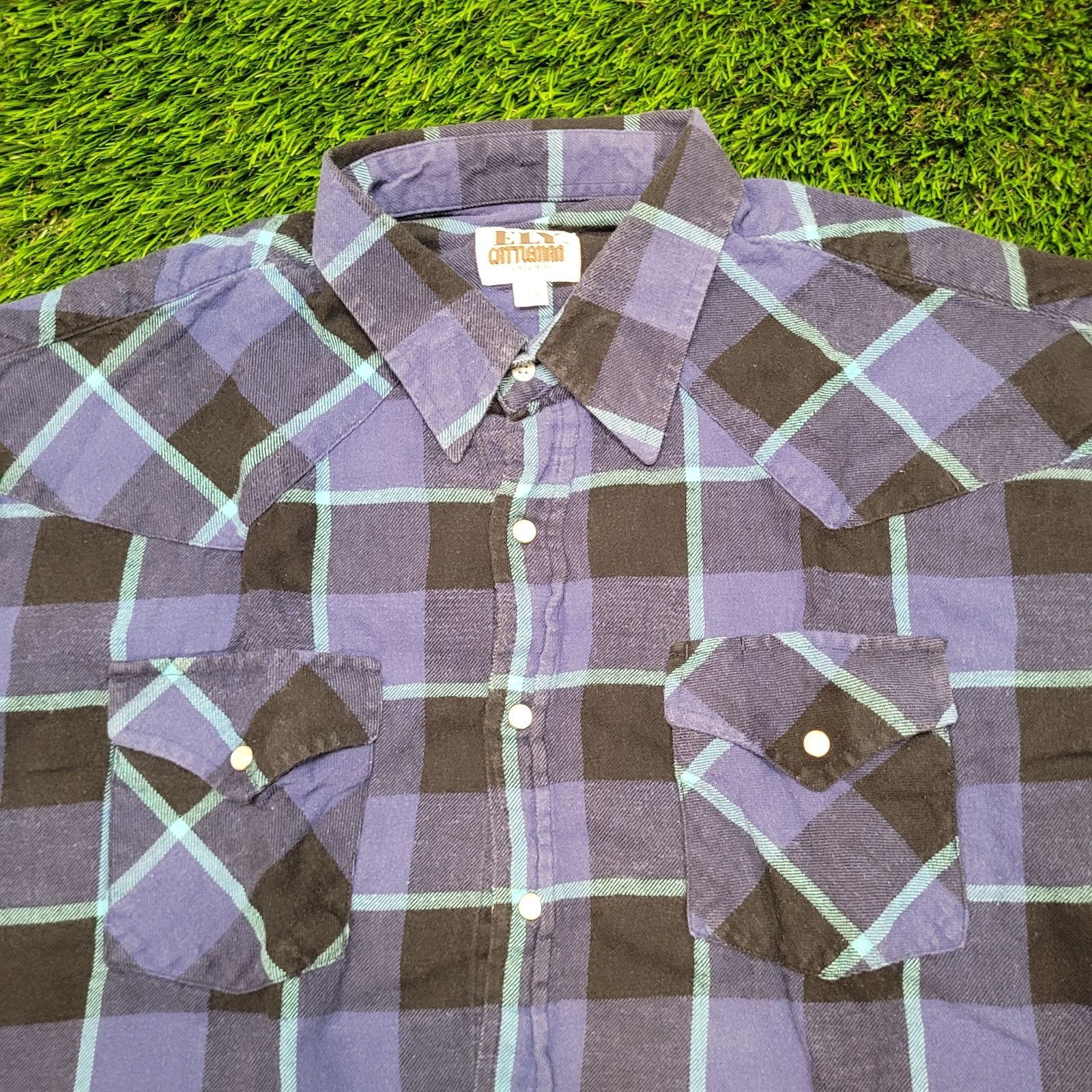 Other Ely Cattleman Plaid Flannel Shirt XL Oversized Pearl Snap Size US XL / EU 56 / 4 - 2 Thumbnail