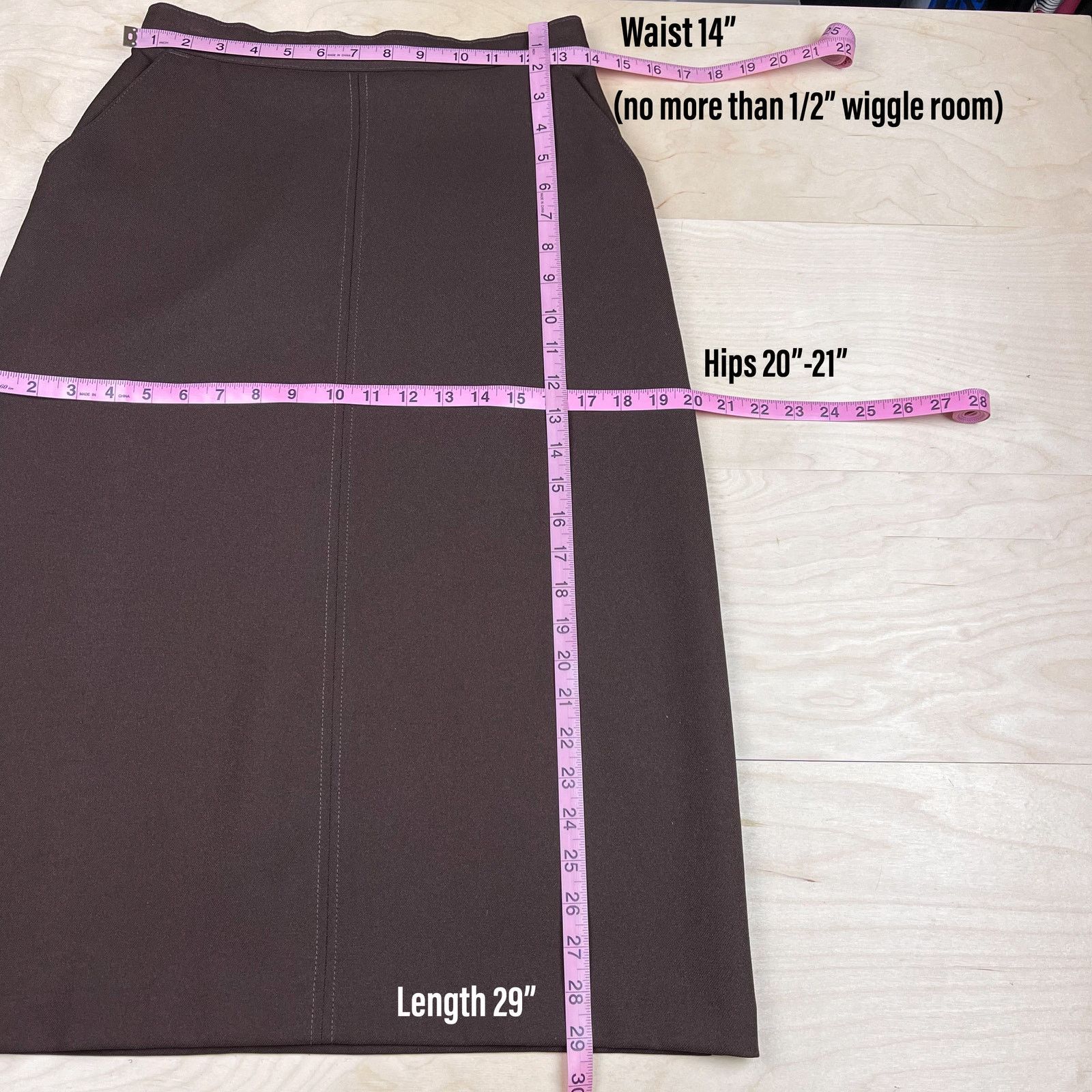 Vintage Vintage 1970s Brown High Waist A-Line Skirt Size 28" / US 6 / IT 42 - 5 Thumbnail