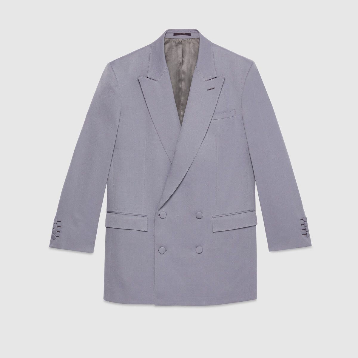 Gucci o1s1wg110125 Double-Breasted Wool Jacket in Slate Grey Size US S / EU 44-46 / 1 - 1 Thumbnail