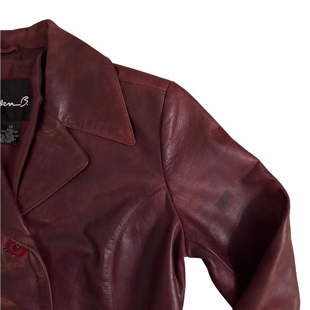 Other Arden B. Y2K Oxblood Women's Leather Jacket Blazer Size XS / US 0-2 / IT 36-38 - 3 Thumbnail