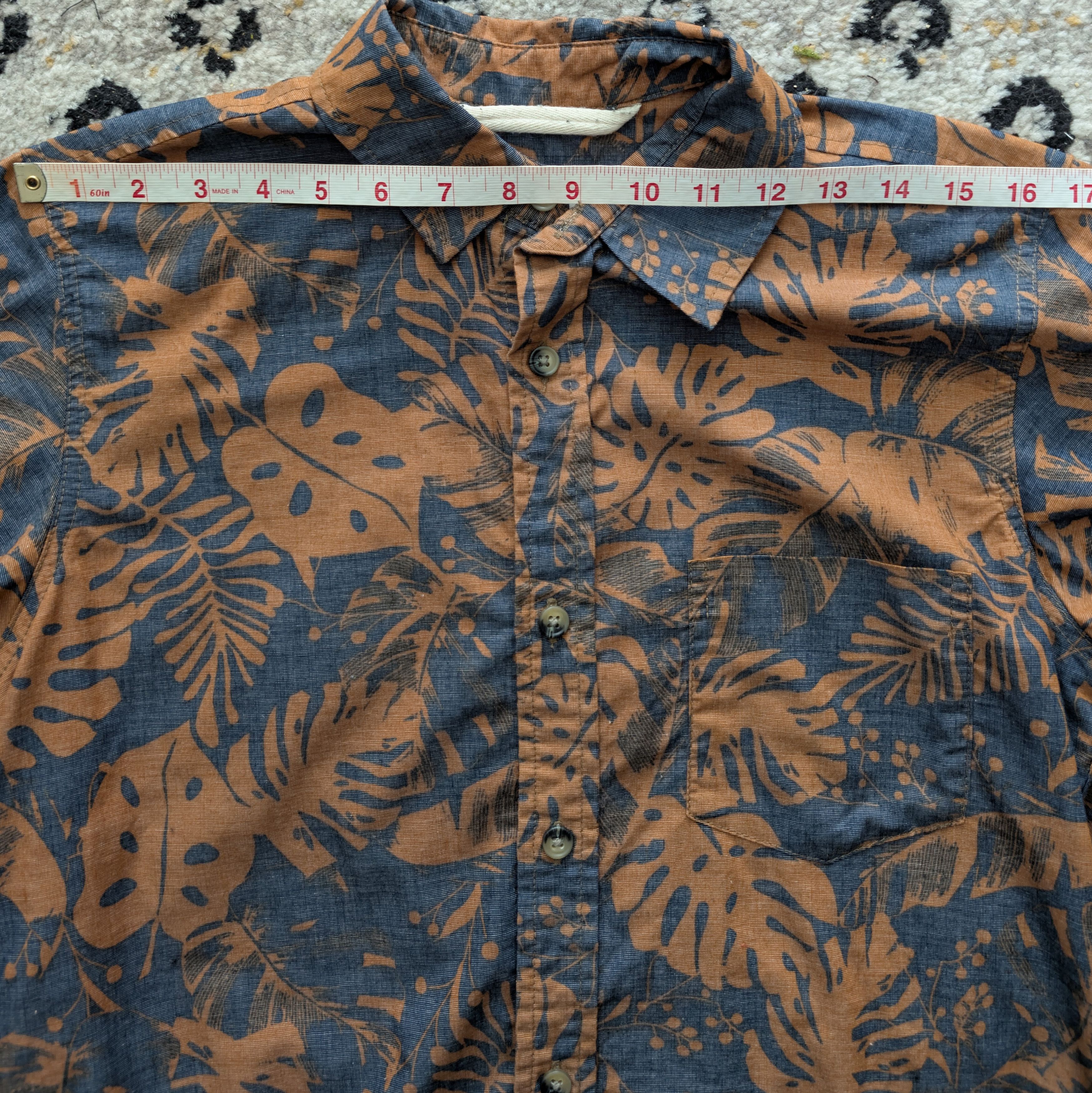 Rogue Territory Oxford Terra Cotta Monstera Floral Short Sleeve Shirt Size US S / EU 44-46 / 1 - 3 Thumbnail