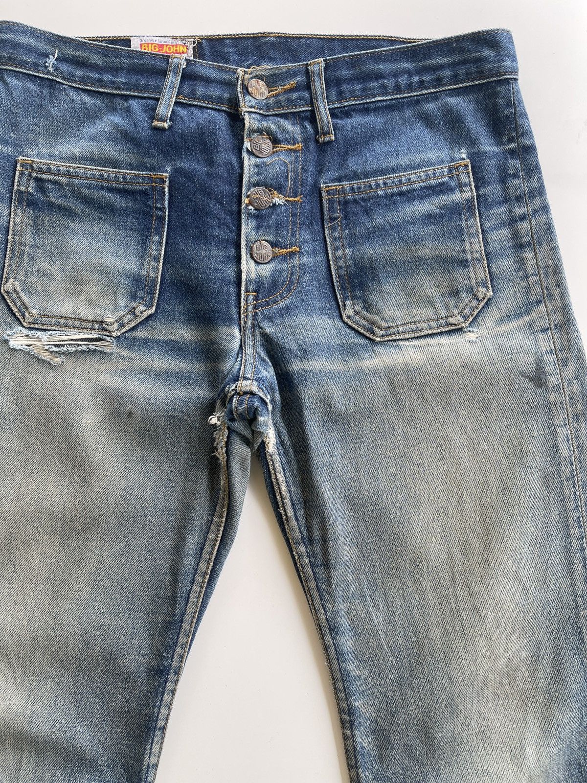 Big John Vintage Distressed Flare Denim Size US 30 / EU 46 - 8 Thumbnail